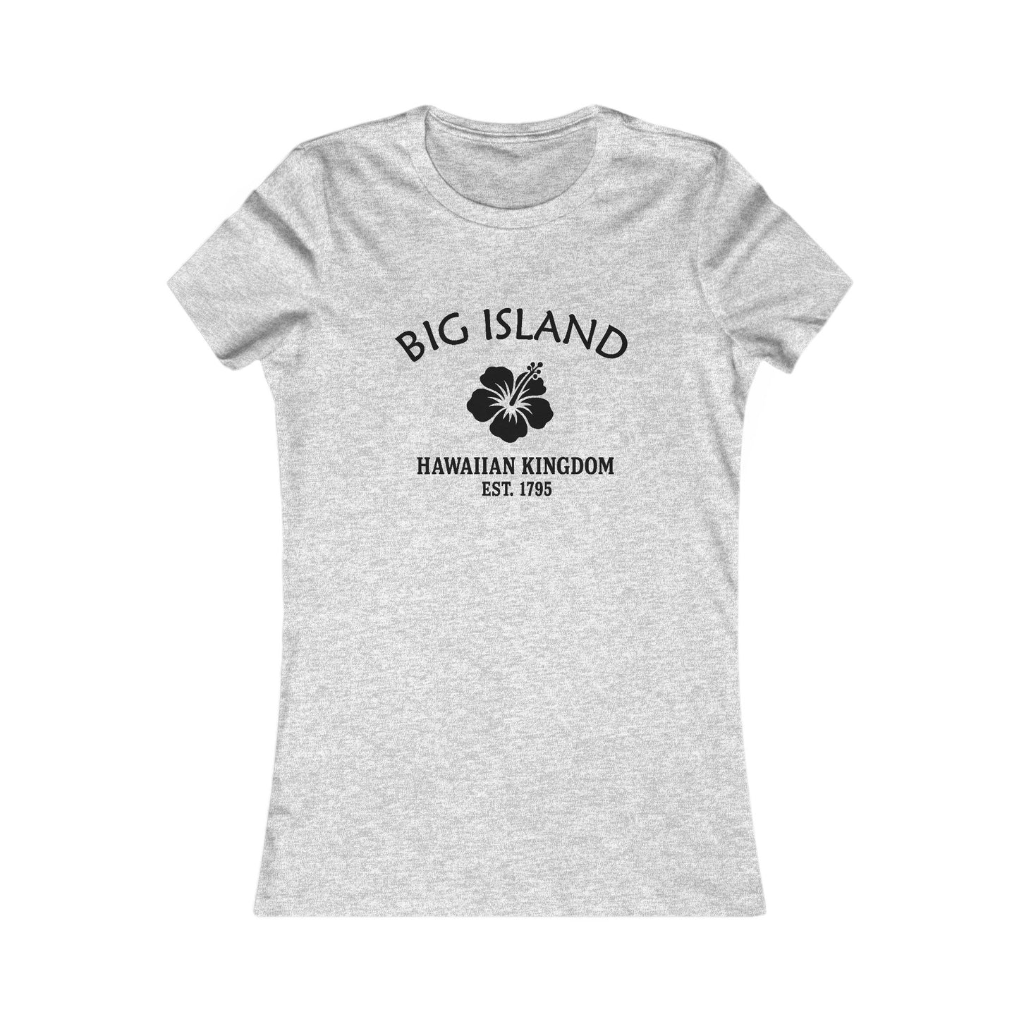 Big Island Hawaii Ringspun Cotten Fitted Vintage Retro Womens Tee - Black Logo