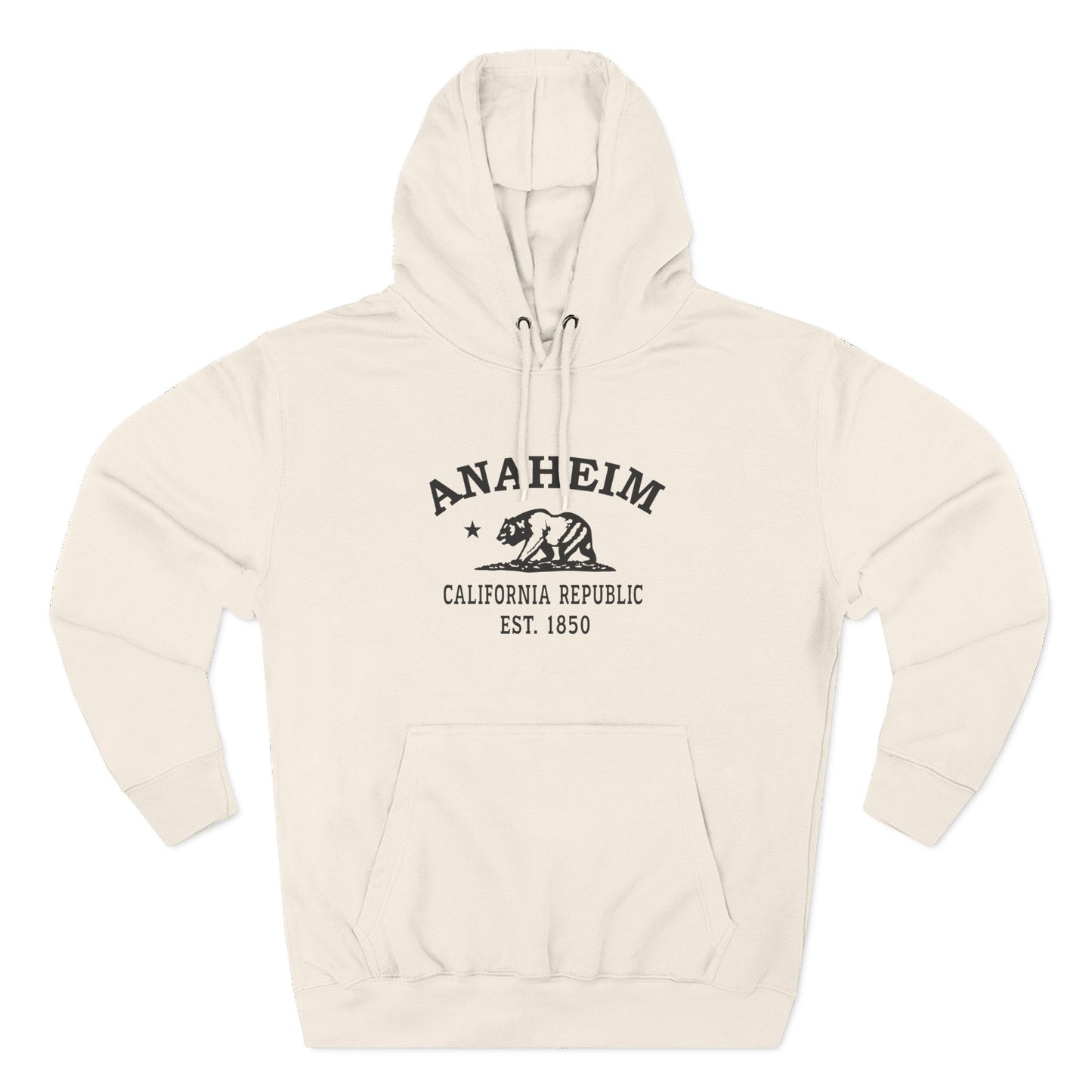 Anaheim California Vintage Retro Unisex Heavy Cotton Hoodie - Black Logo