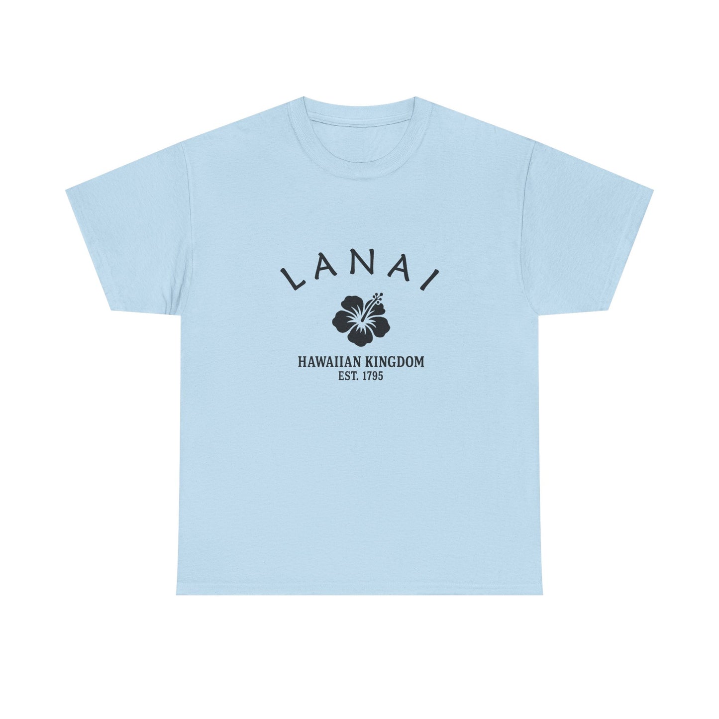 Lanai Hawaii Vintage Retro Unisex Heavy Cotton Tee - Black Logo