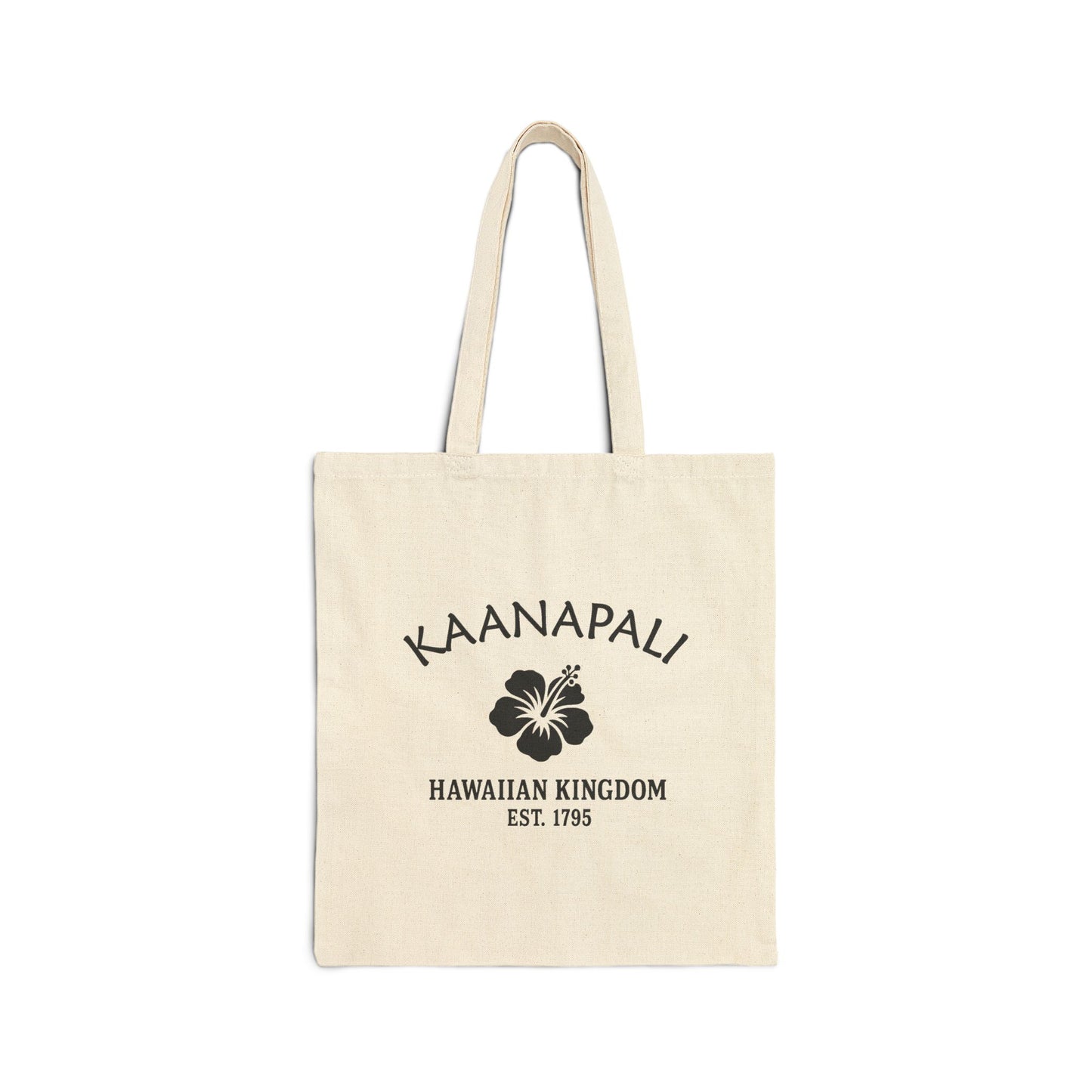 Kaanapali Hawaii Vintage Retro Cotton Canvas Tote Bag - Black Logo
