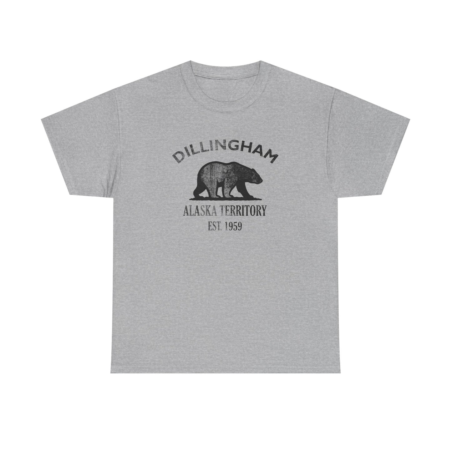 Dillingham Alaska Vintage Retro Unisex Heavy Cotton Tee - Black Logo