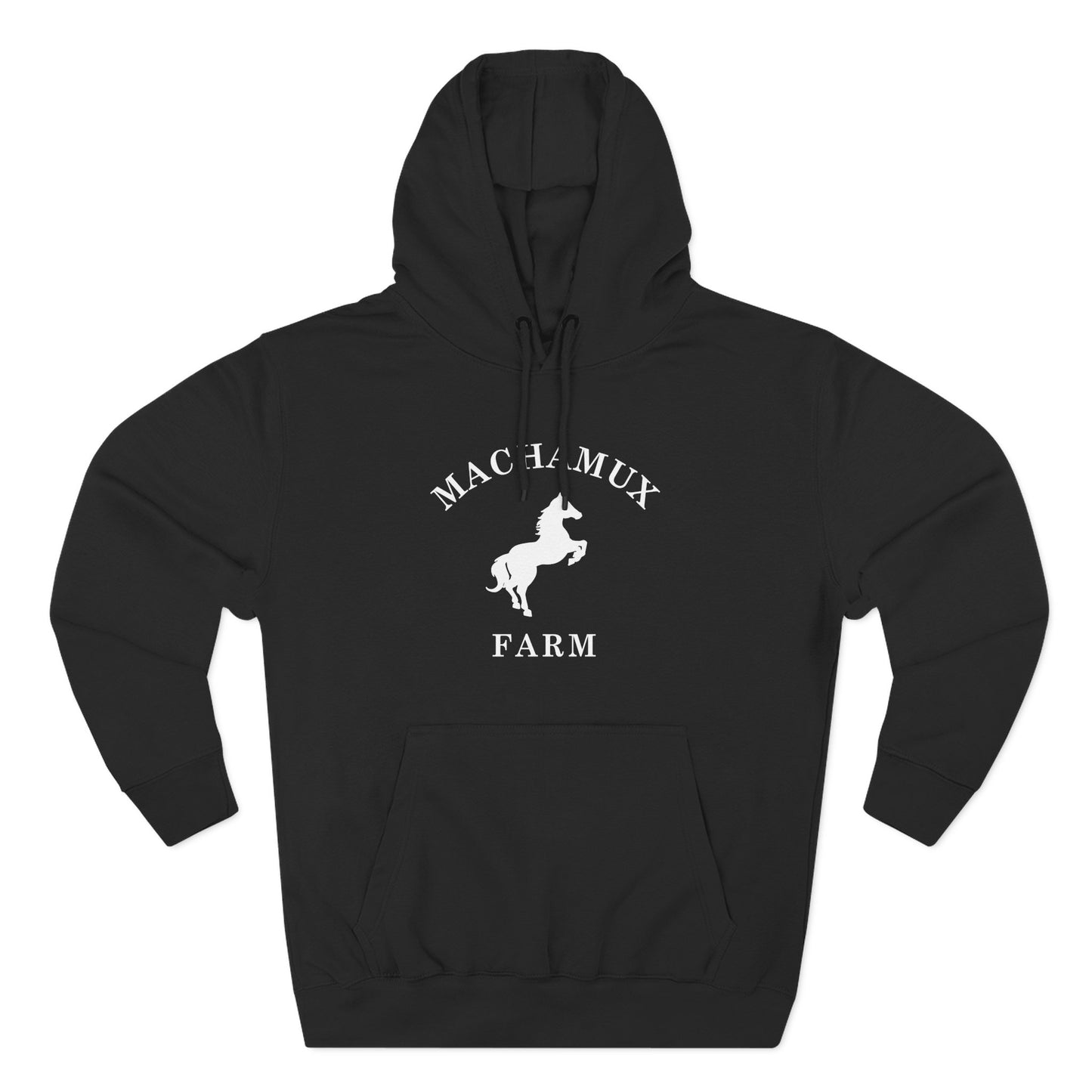 Machamux Farm Vintage Retro Unisex Heavy Cotton Hoodie - White Logo