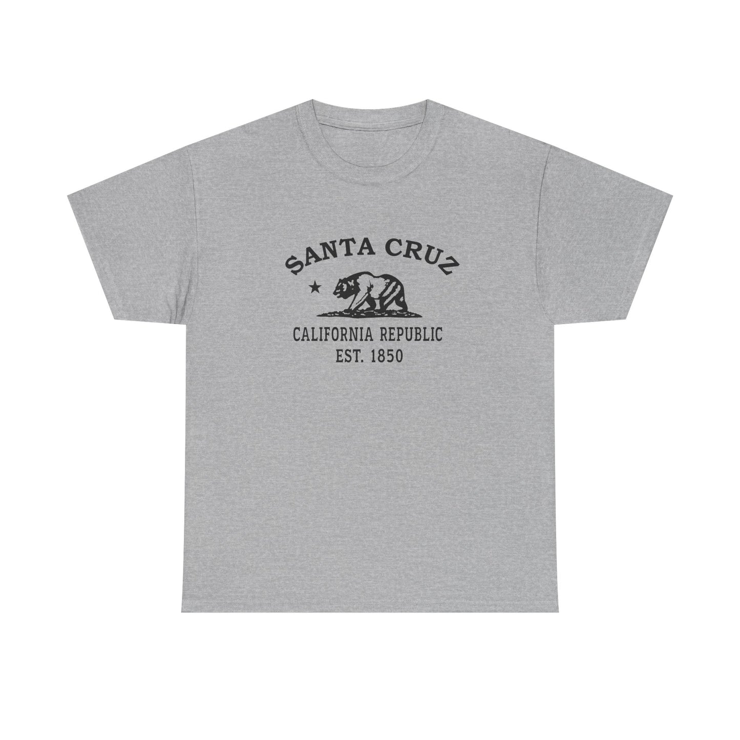 Santa Cruz California Vintage Retro Unisex Heavy Cotton Tee - Black Logo