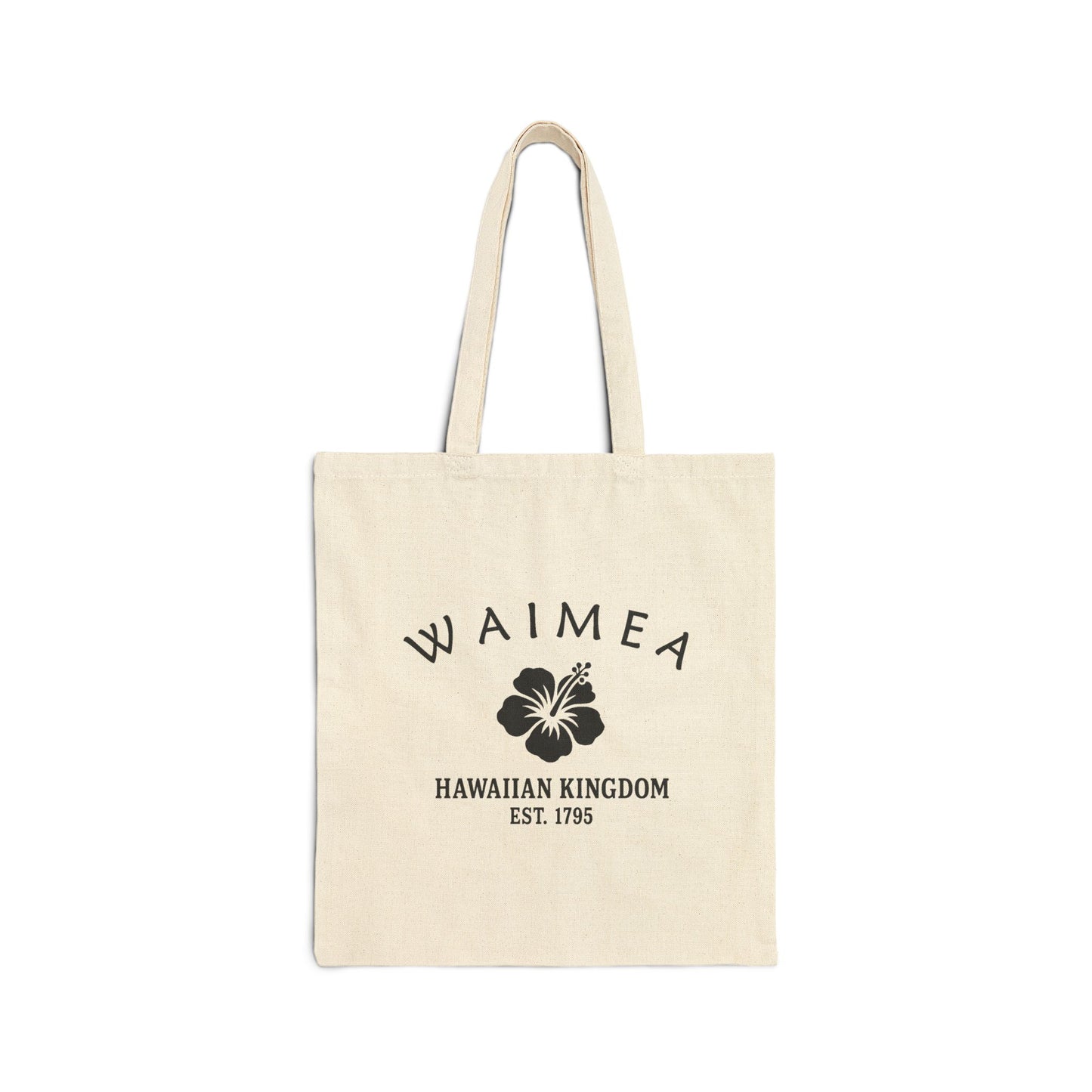 Waimea Hawaii Vintage Retro Cotton Canvas Tote Bag - Black Logo