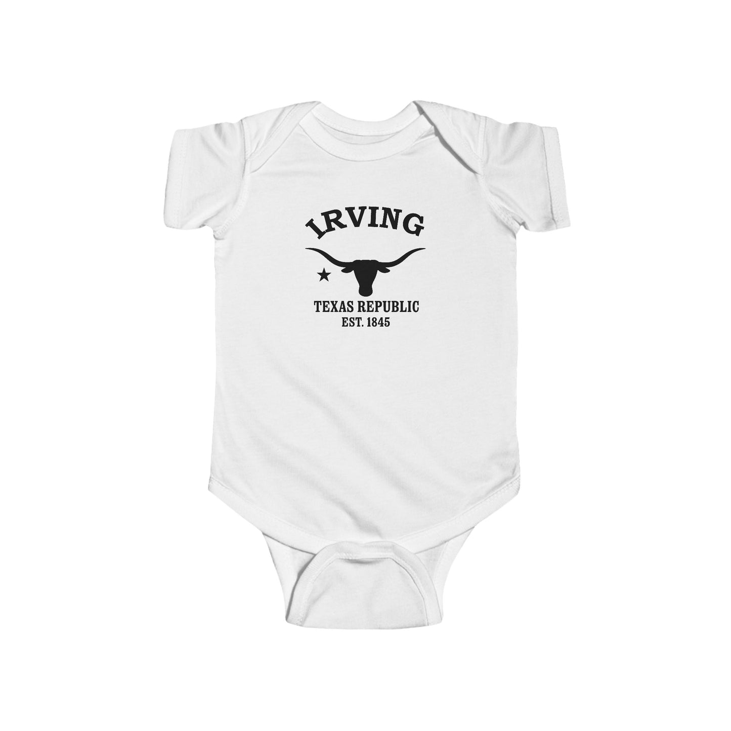 Irving Texas Vintage Retro Cotton Jersey Baby Bodysuit - Black Logo