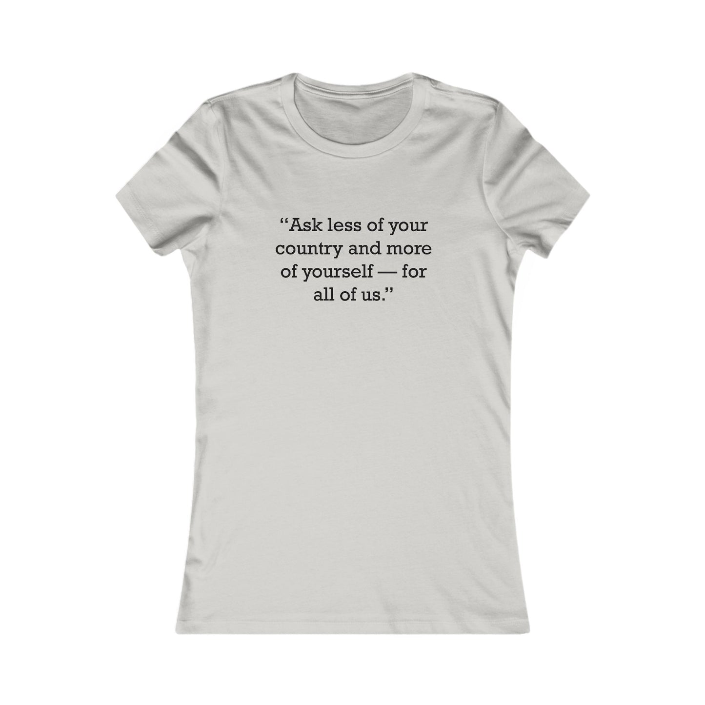 Quote 33 Ask-Less-Of Ringspun Cotton Fitted Vintage Retro Womens Tee - Black Logo