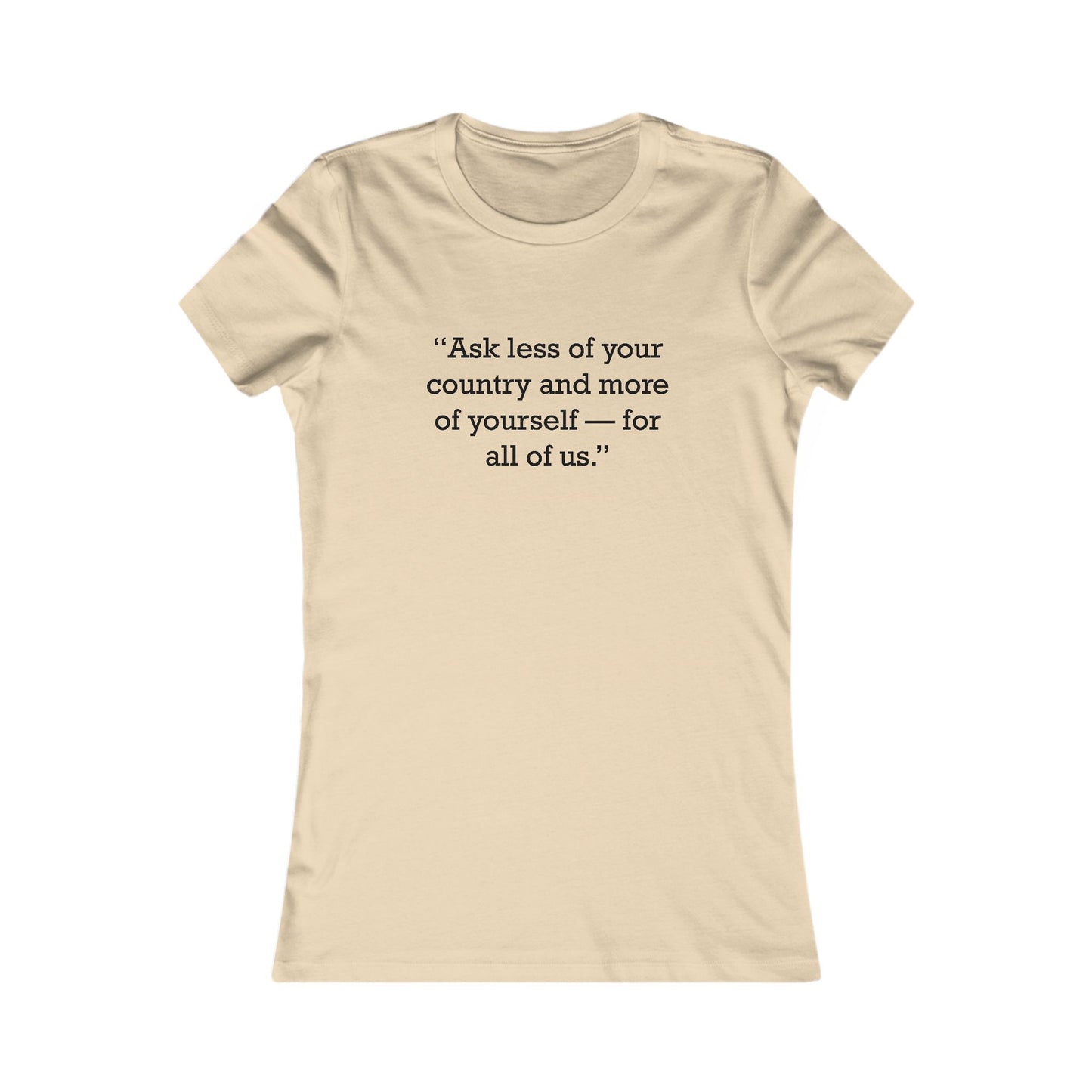 Quote 33 Ask-Less-Of Ringspun Cotton Fitted Vintage Retro Womens Tee - Black Logo