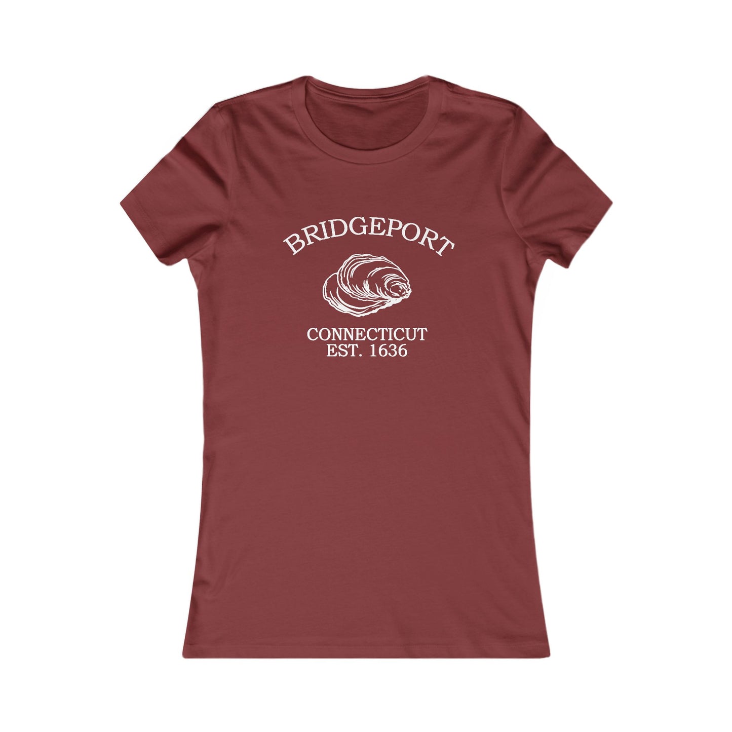 Bridgeport Connecticut Vintage Retro Womens Fitted Ringspun Cotton Tee - White Logo