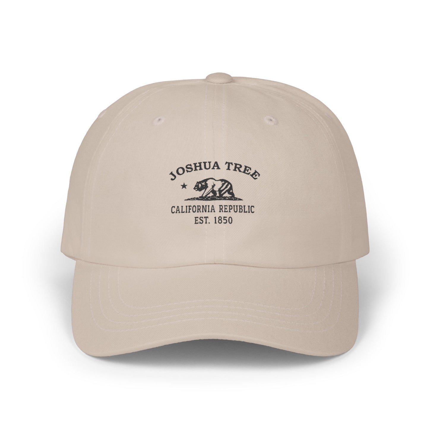 Joshua Tree California Vintage Retro Embroidered Cotton Cap - Black Logo