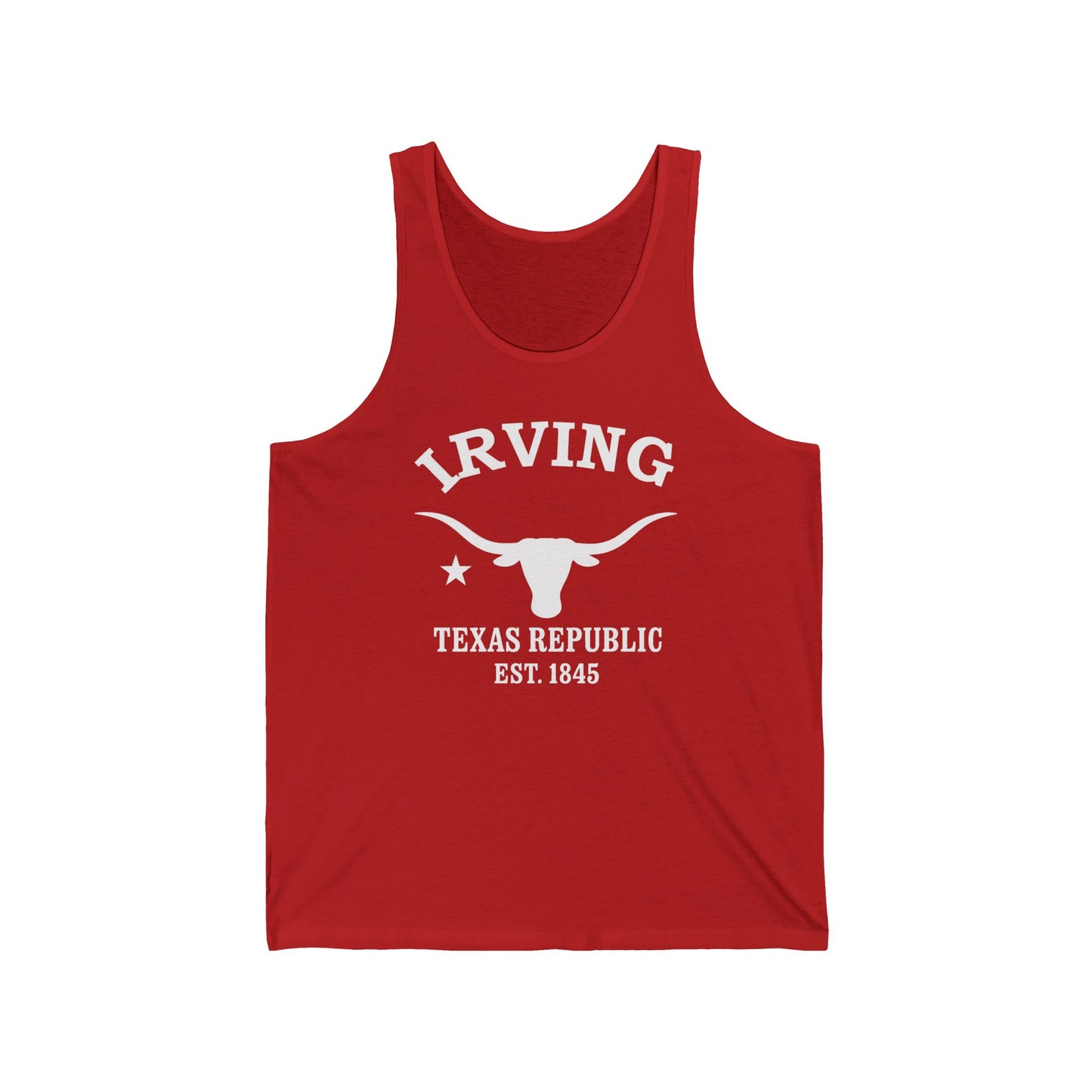 Irving Texas Vintage Retro Unisex Cotton Jersey Tank Top - White Logo