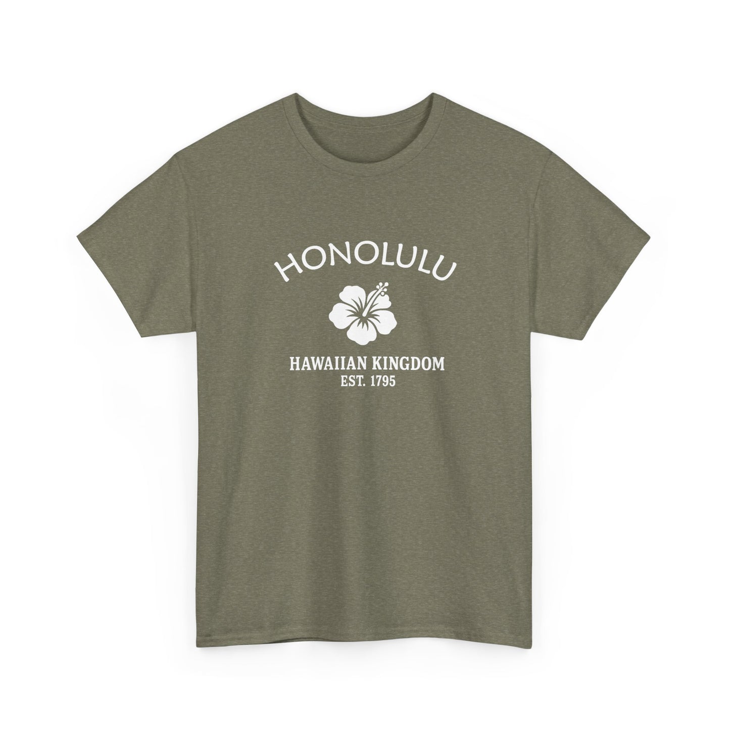 Honolulu Hawaii Vintage Retro Unisex Heavy Cotton Tee - White Logo
