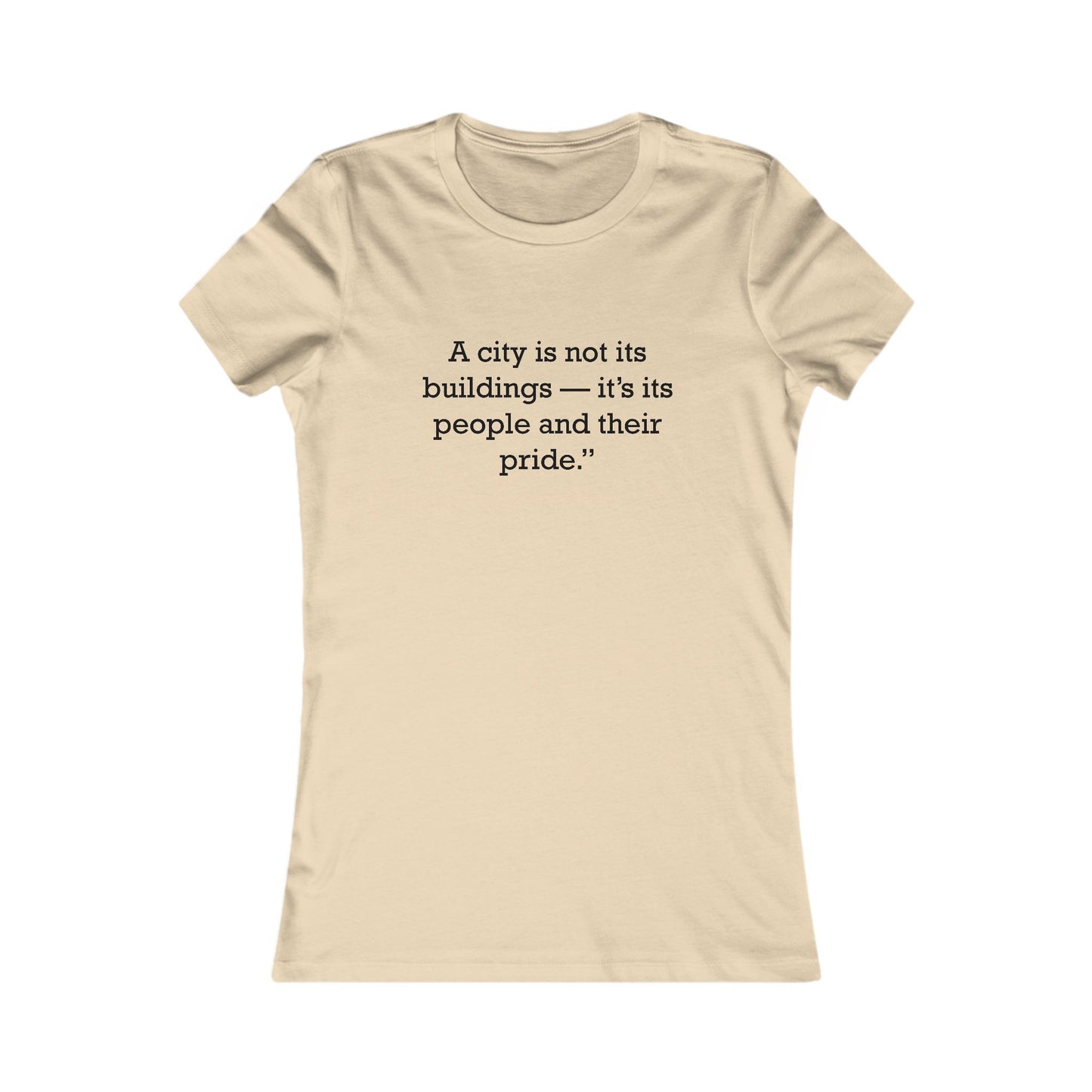 Quote 33 A-City-Is Ringspun Cotton Fitted Vintage Retro Womens Tee - Black Logo