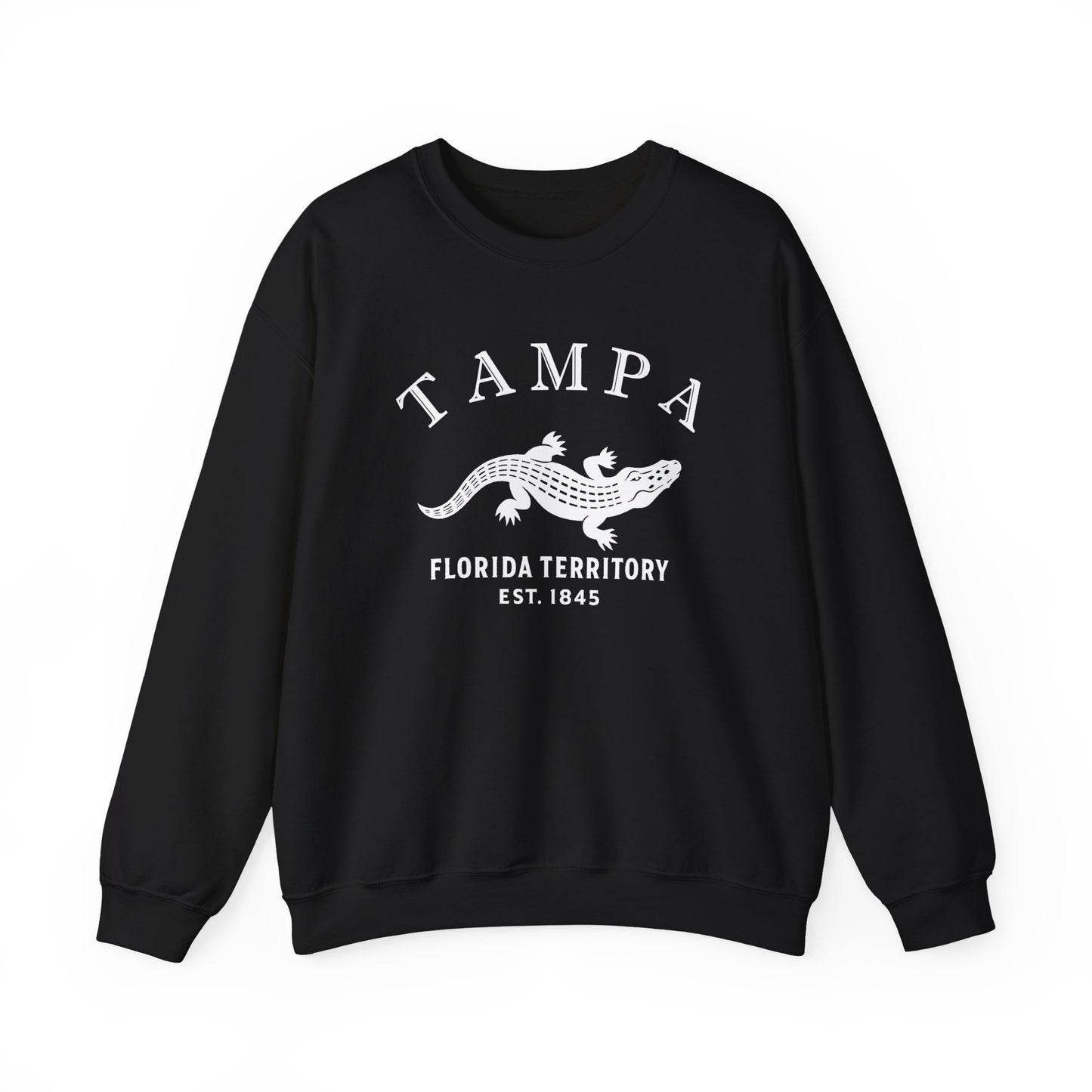 Tampa Florida Vintage Retro Unisex Heavy Crewneck Sweatshirt - White Logo