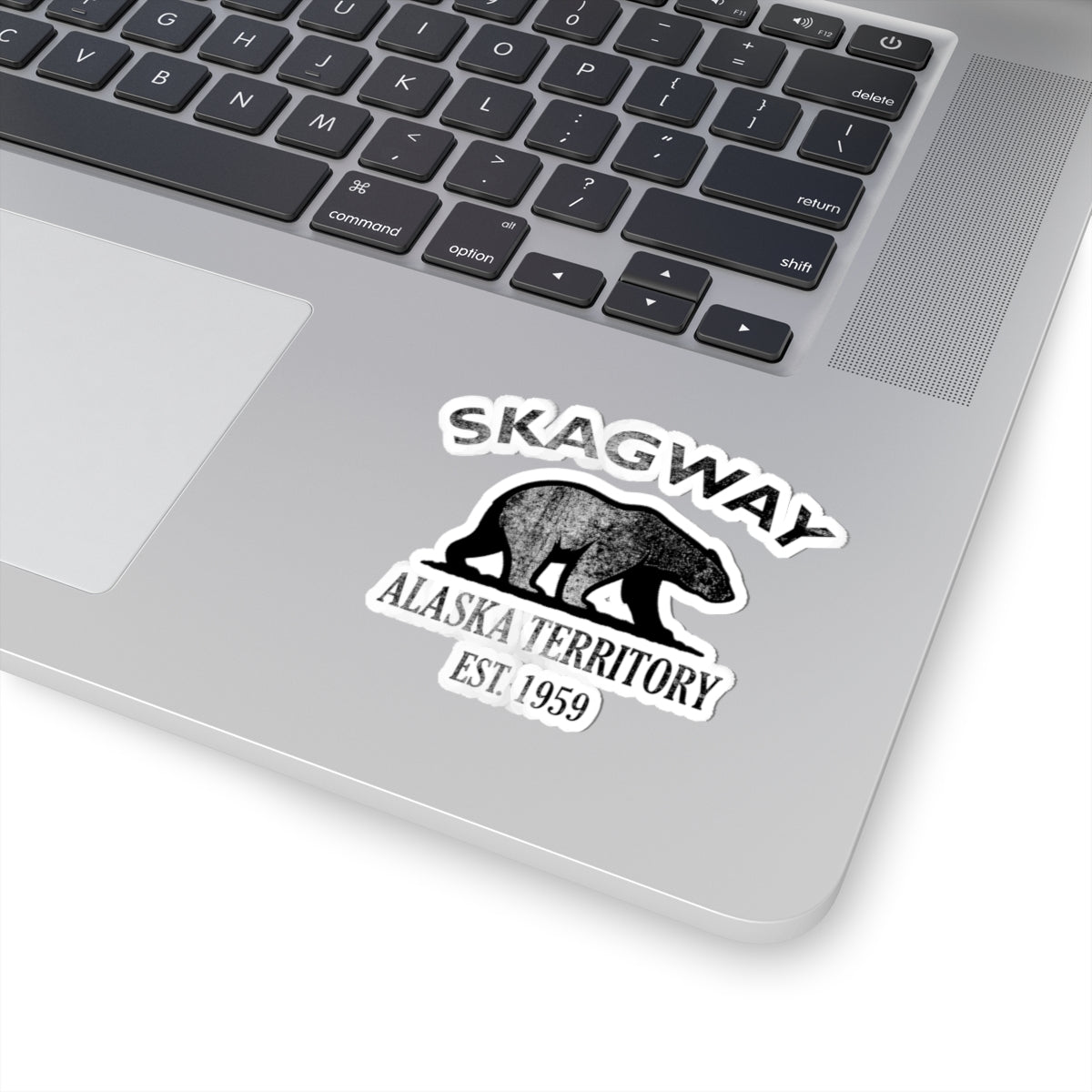 Skagway Alaska Vintage Retro Vinyl Sticker - Black Logo