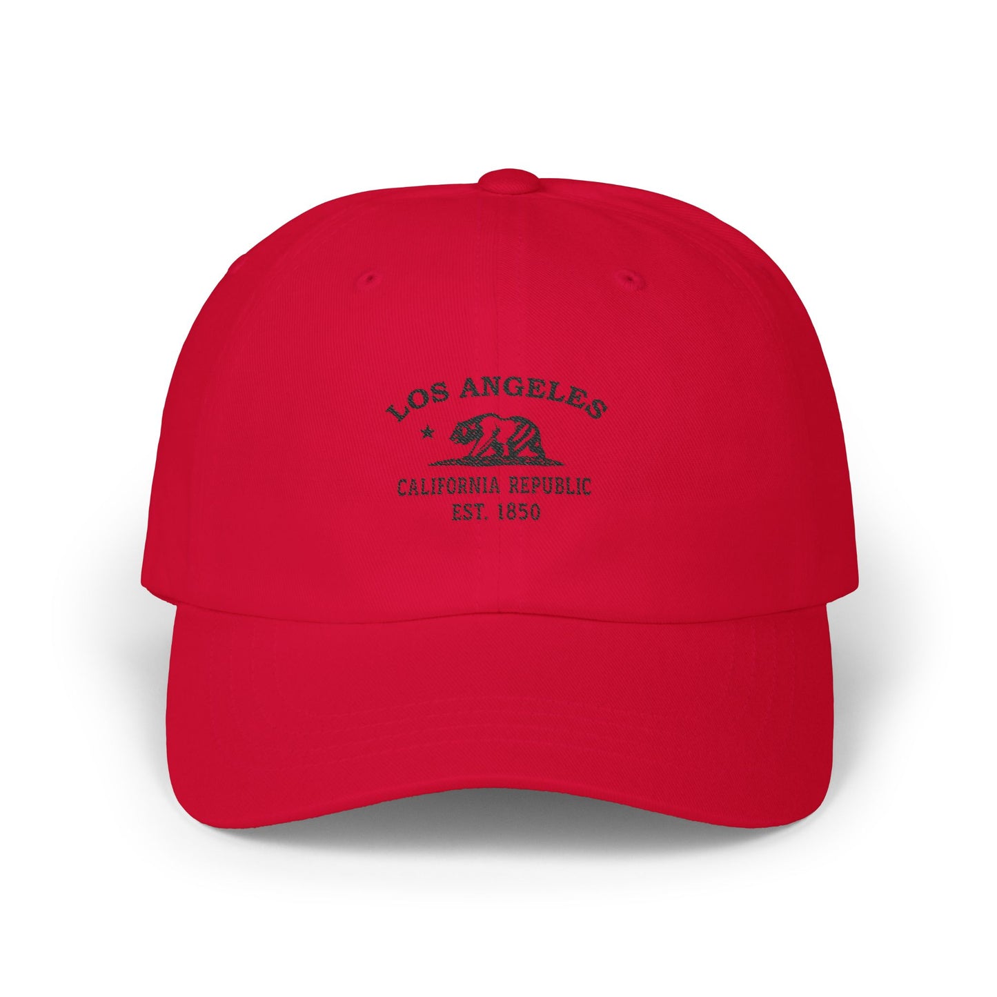 Los Angeles California Vintage Retro Embroidered Cotton Cap - Black Logo