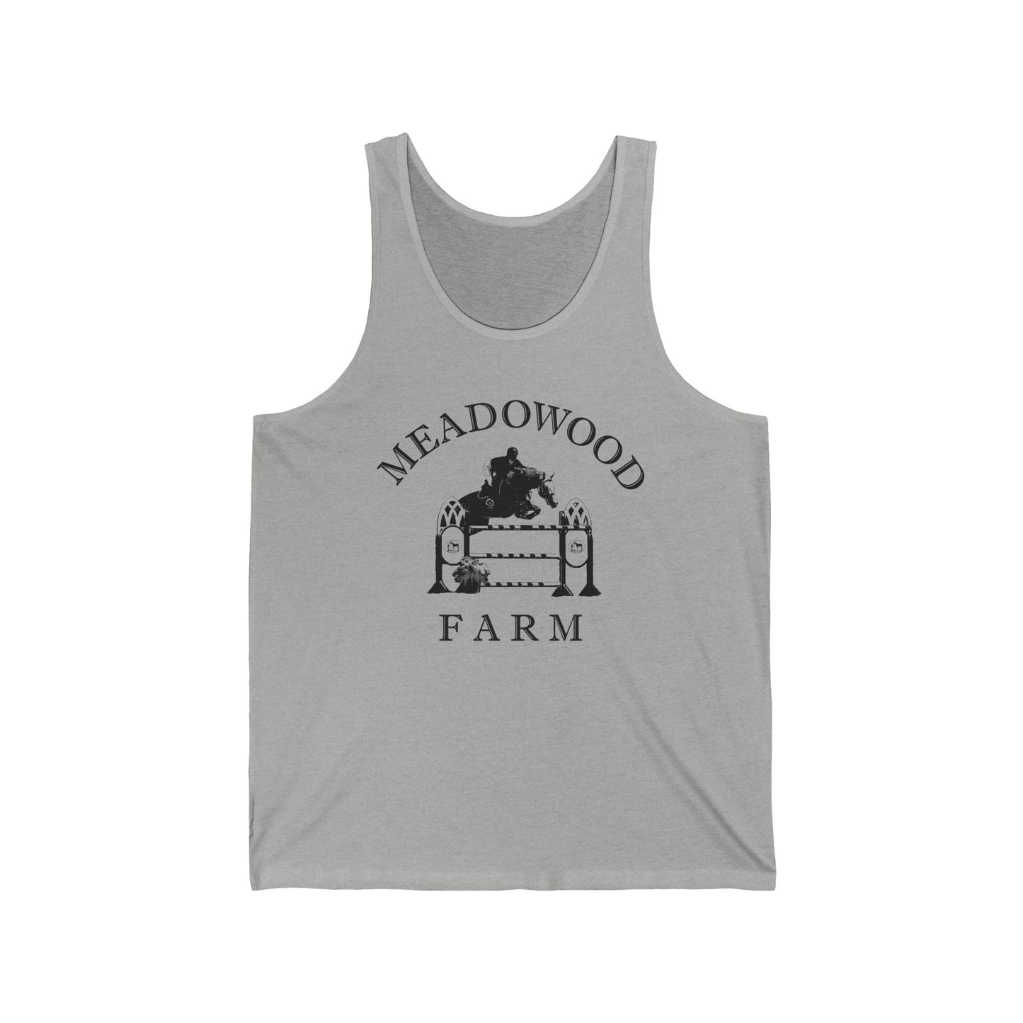 Meadowood Farm Unisex Cotton Jersey Tank Top - Black Logo