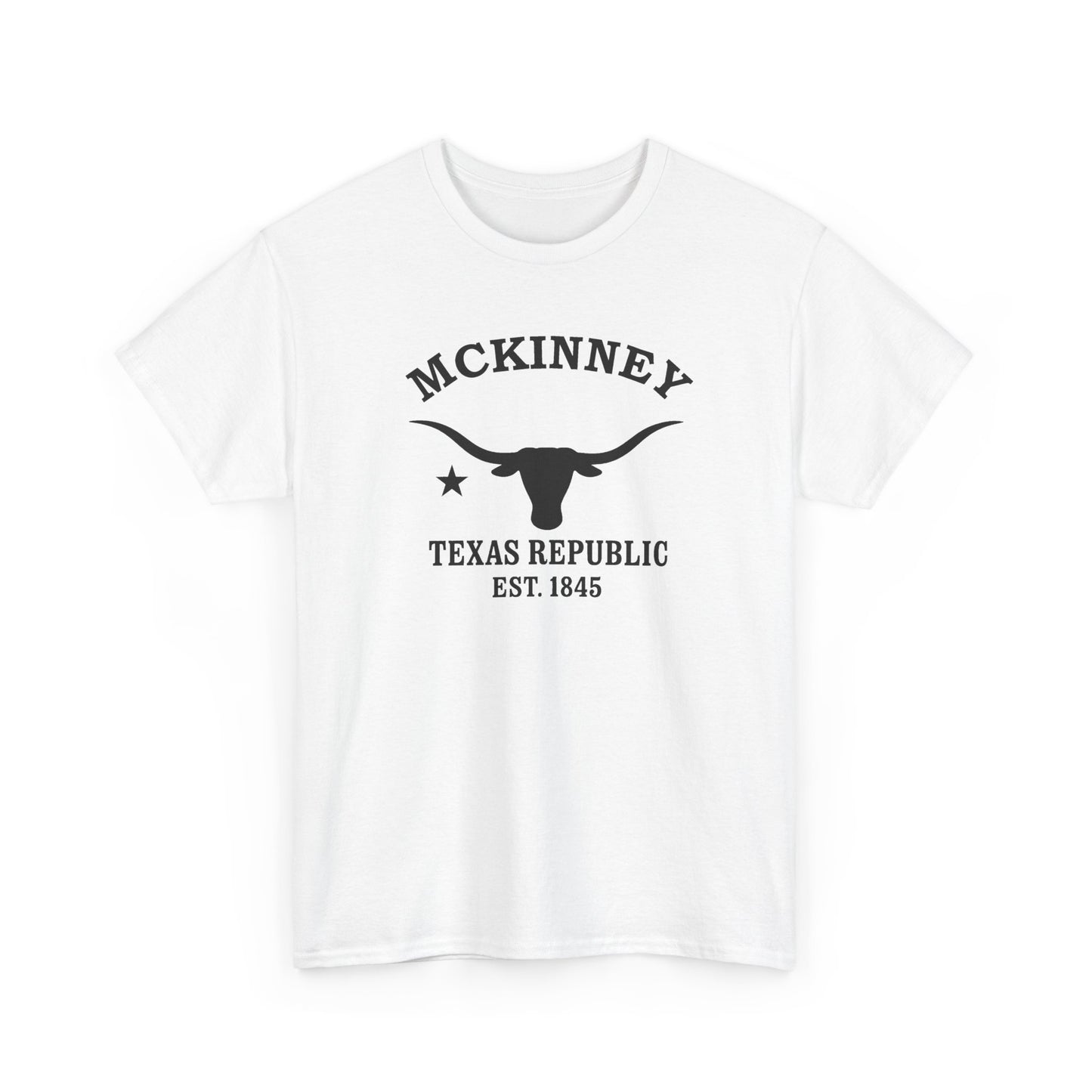 McKinney Texas Vintage Retro Unisex Heavy Cotton Tee - Black Logo