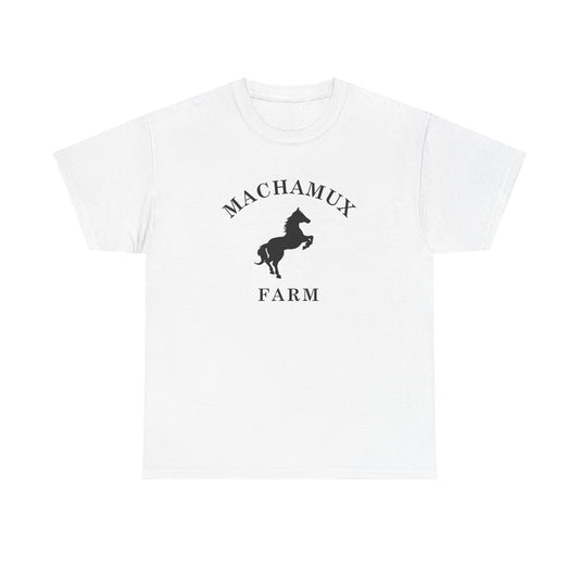 Machamux Farm Vintage Retro Unisex Heavy Cotton Tee - Black Logo