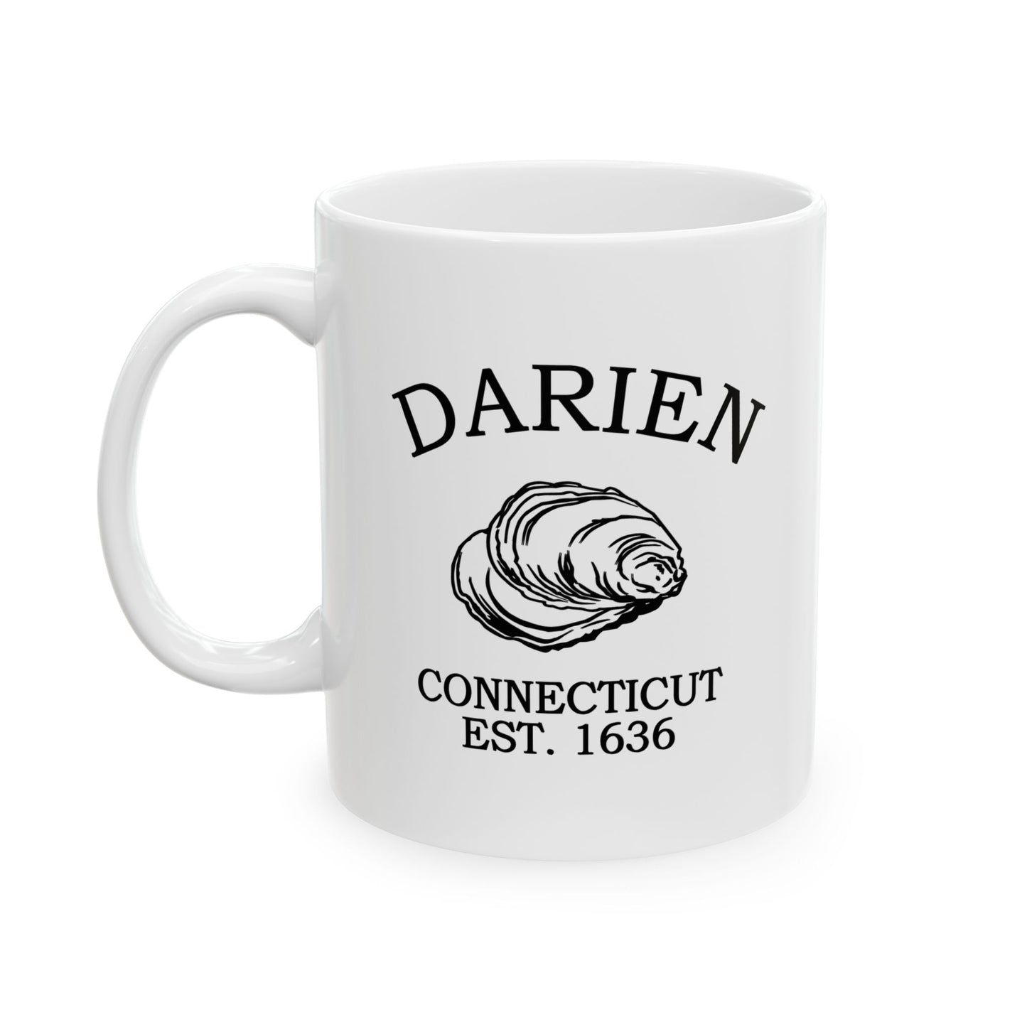 Darien Connecticut Vintage Retro Ceramic Mug - Black Logo