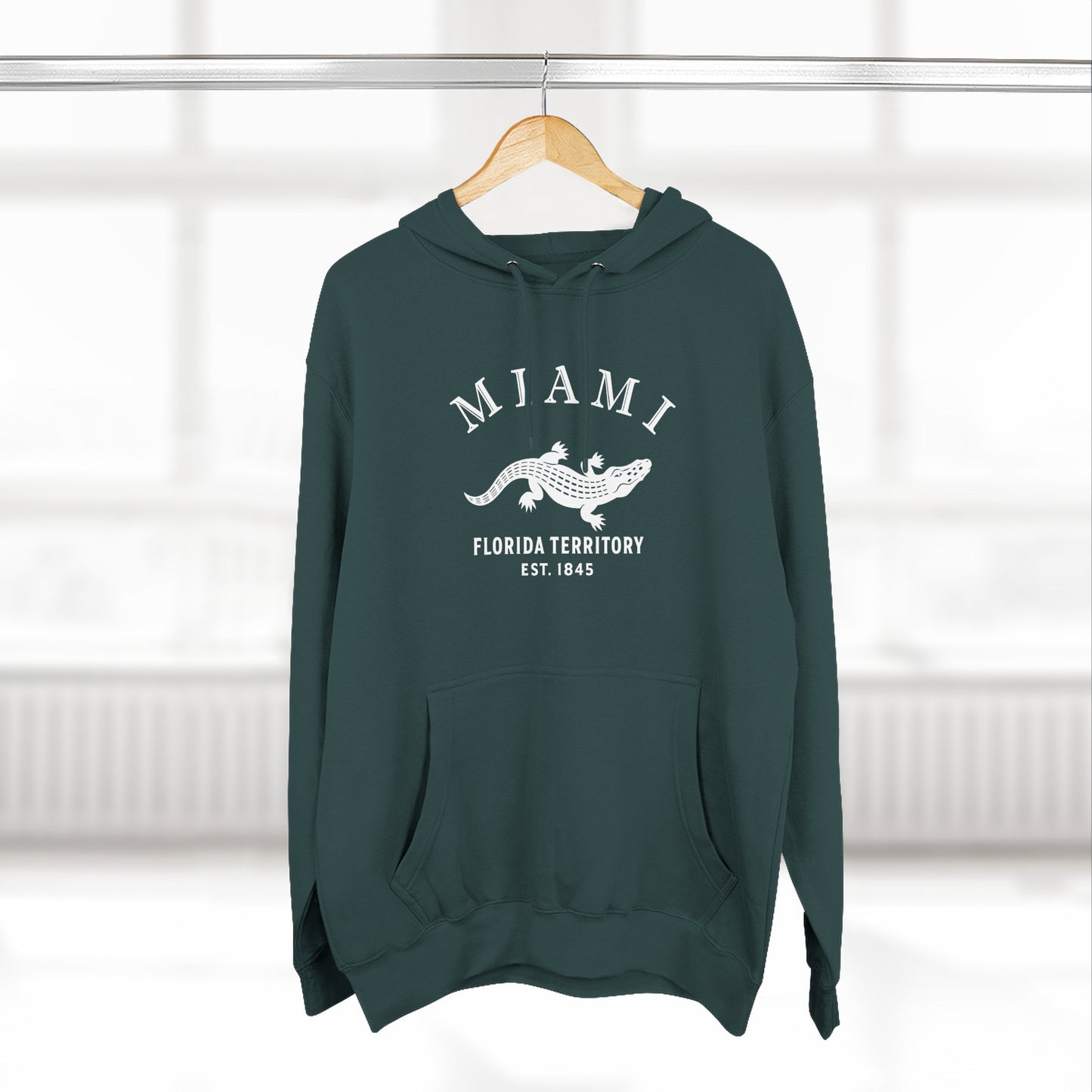 Miami Florida Vintage Retro Unisex Heavy Cotton Hoodie - White Logo