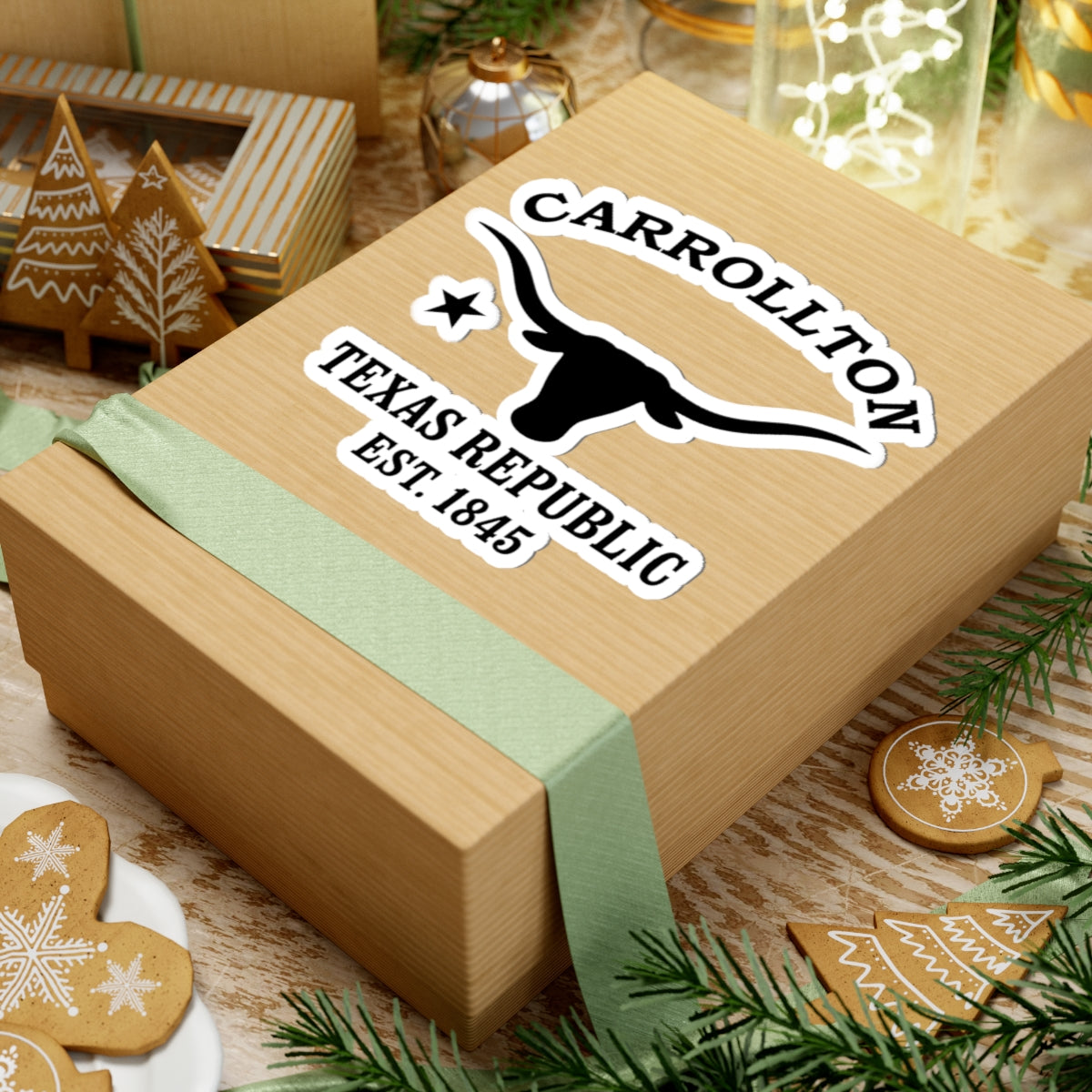 Carrollton Texas Vintage Retro Vinyl Sticker - Black Logo