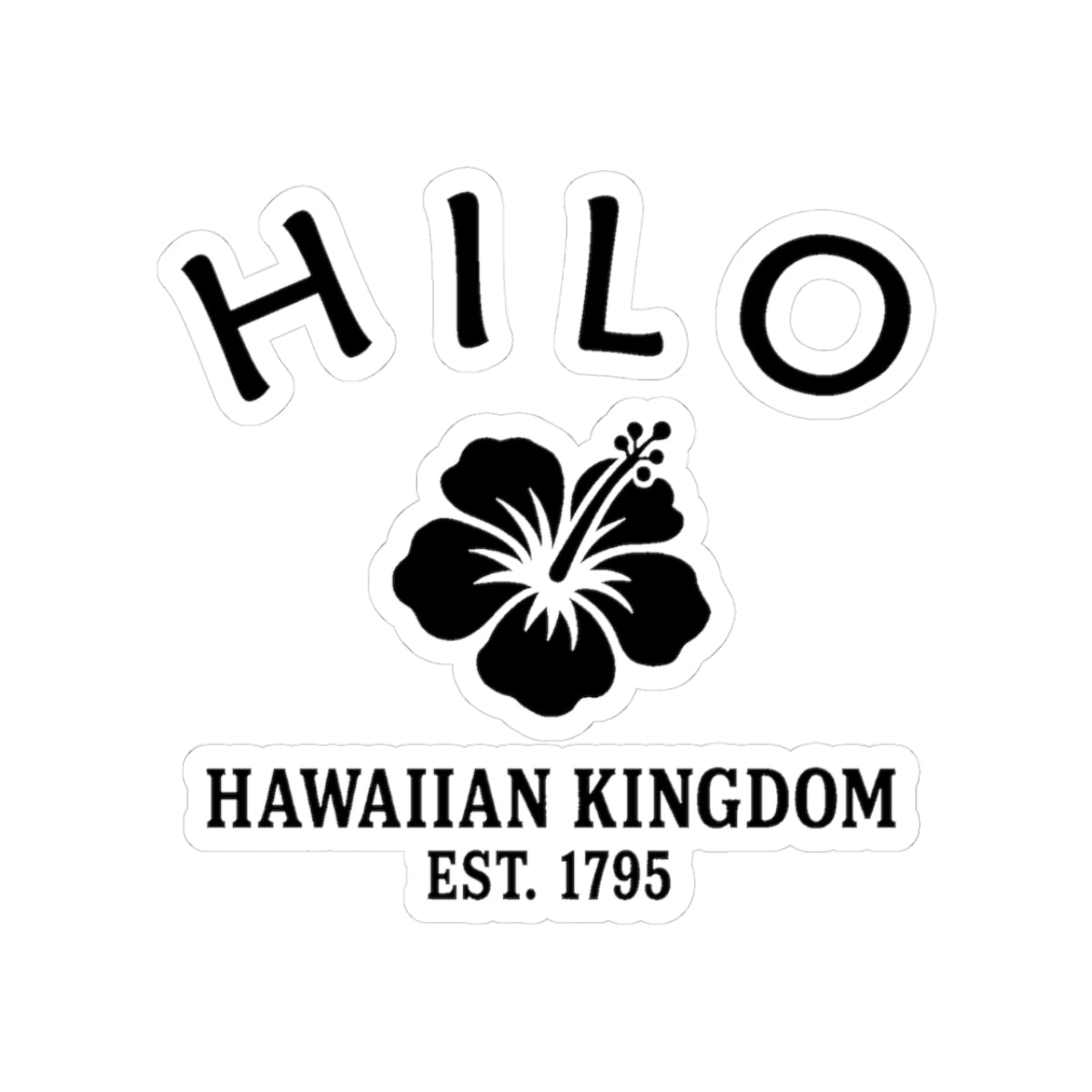Hilo Hawaii Vintage Retro Vinyl Sticker - Black Logo