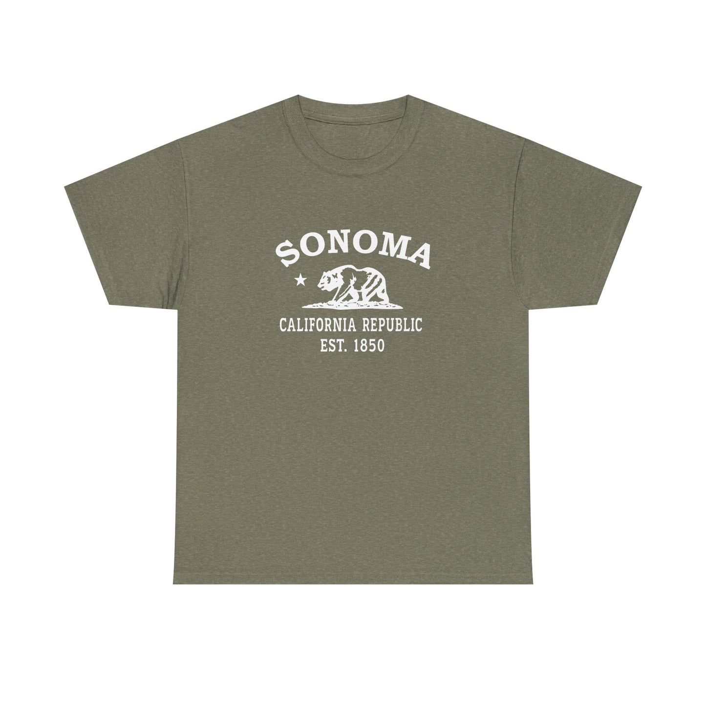 Sonoma California Vintage Retro Unisex Heavy Cotton Tee - White Logo