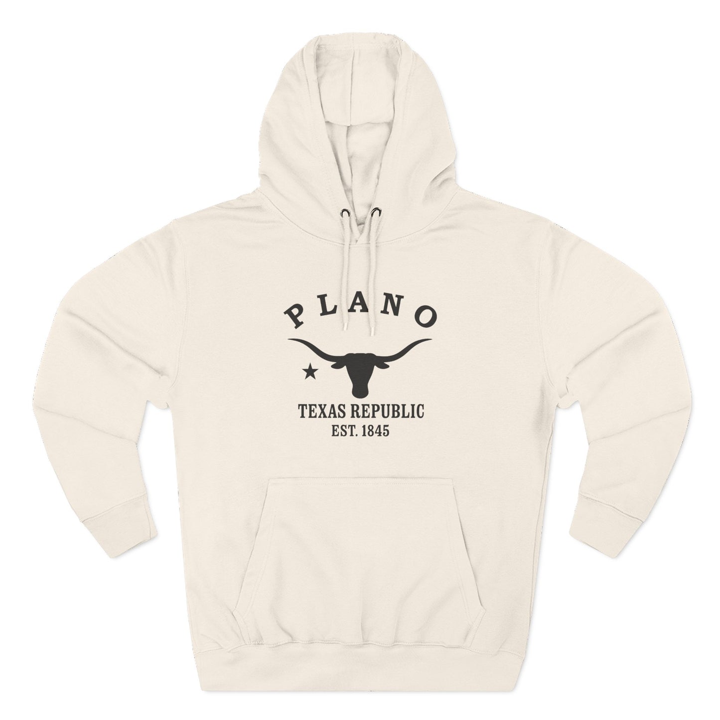 Plano Texas Vintage Retro Unisex Heavy Cotton Hoodie - Black Logo