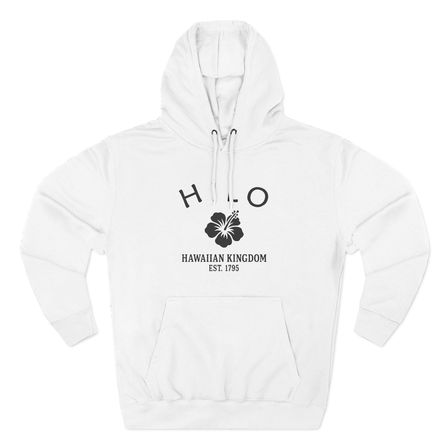 Hilo Hawaii Vintage Retro Unisex Heavy Cotton Hoodie - Black Logo