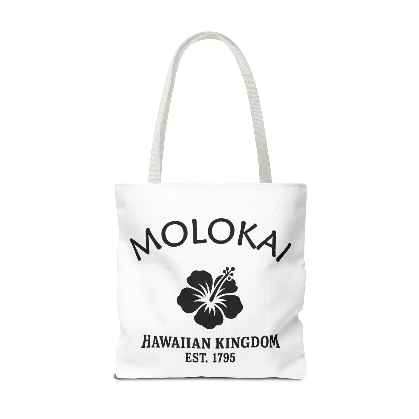 Molokai Hawaii Vintage Retro Light Canvas Tote - Black Logo