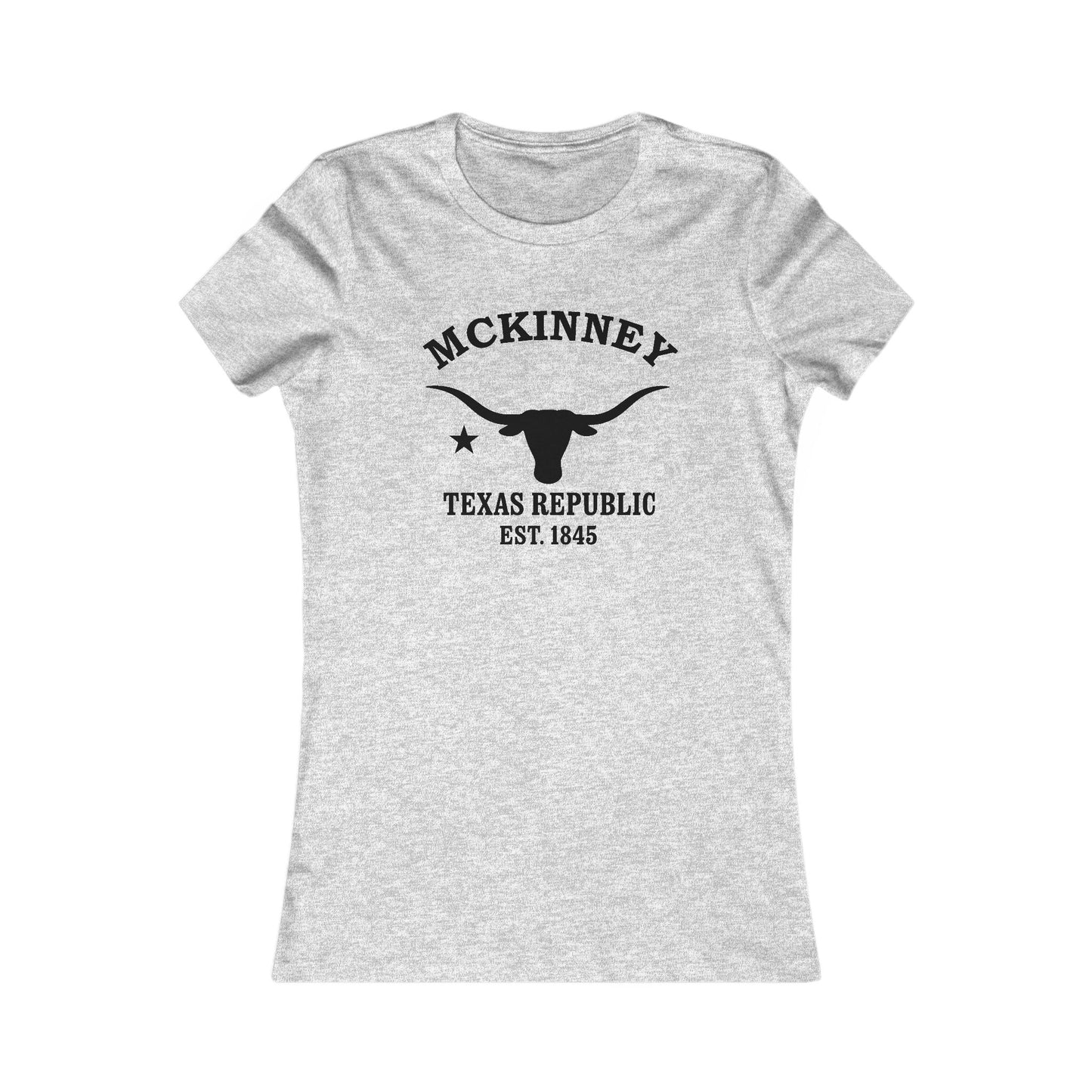 McKinney Texas Vintage Retro Womens Fitted Ringspun Cotton Tee - Black Logo