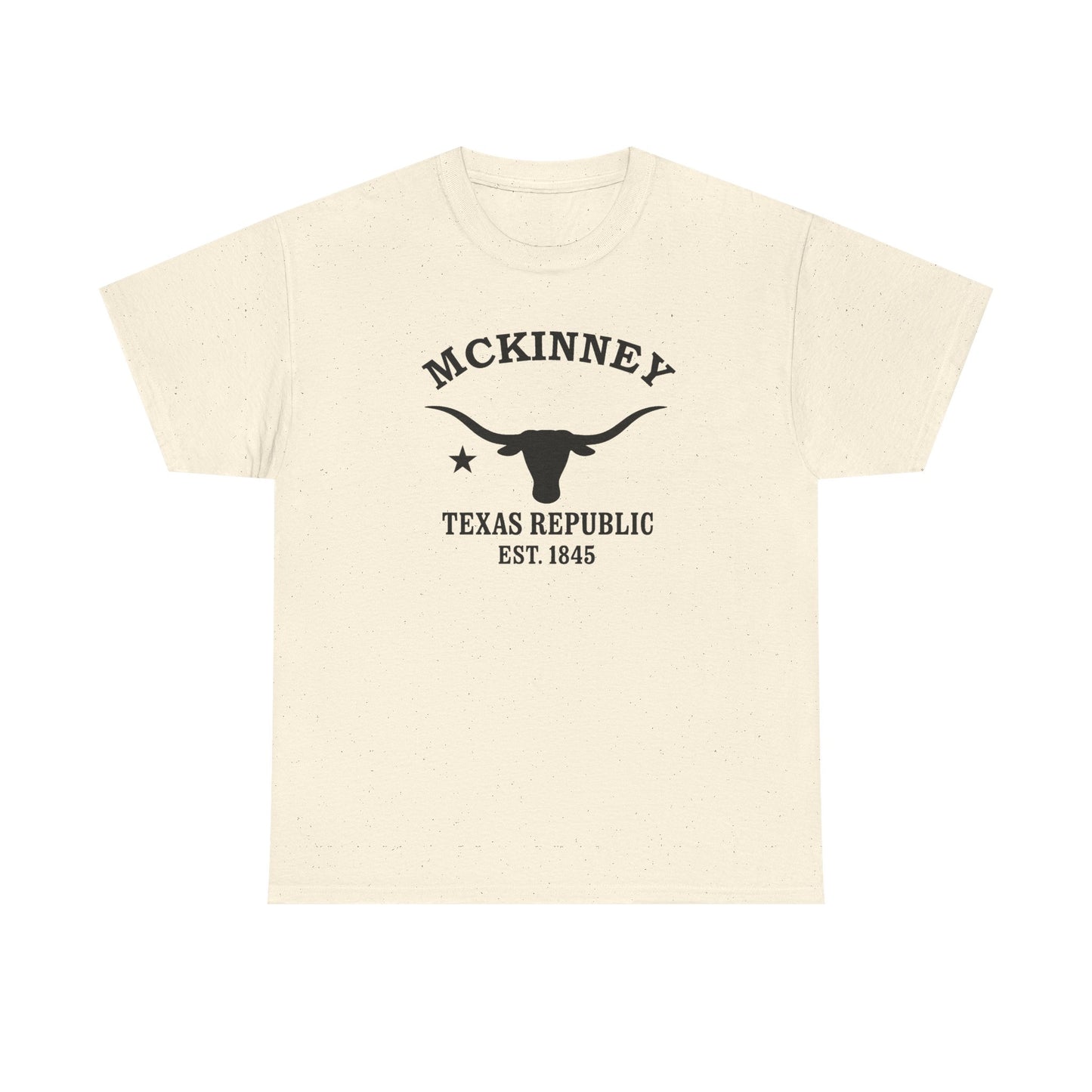 McKinney Texas Vintage Retro Unisex Heavy Cotton Tee - Black Logo