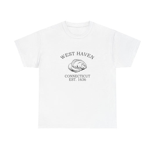 West Haven Connecticut Vintage Retro Unisex Heavy Cotton Tee - Black Logo