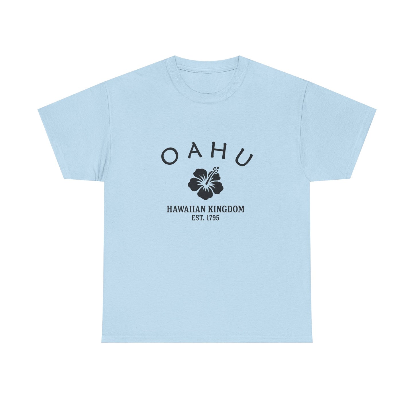 Oahu Hawaii Vintage Retro Unisex Heavy Cotton Tee - Black Logo