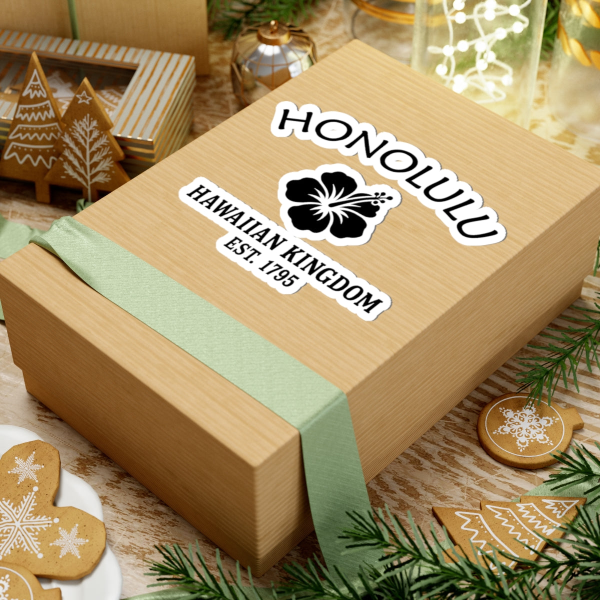 Honolulu Hawaii Vintage Retro Vinyl Sticker - Black Logo