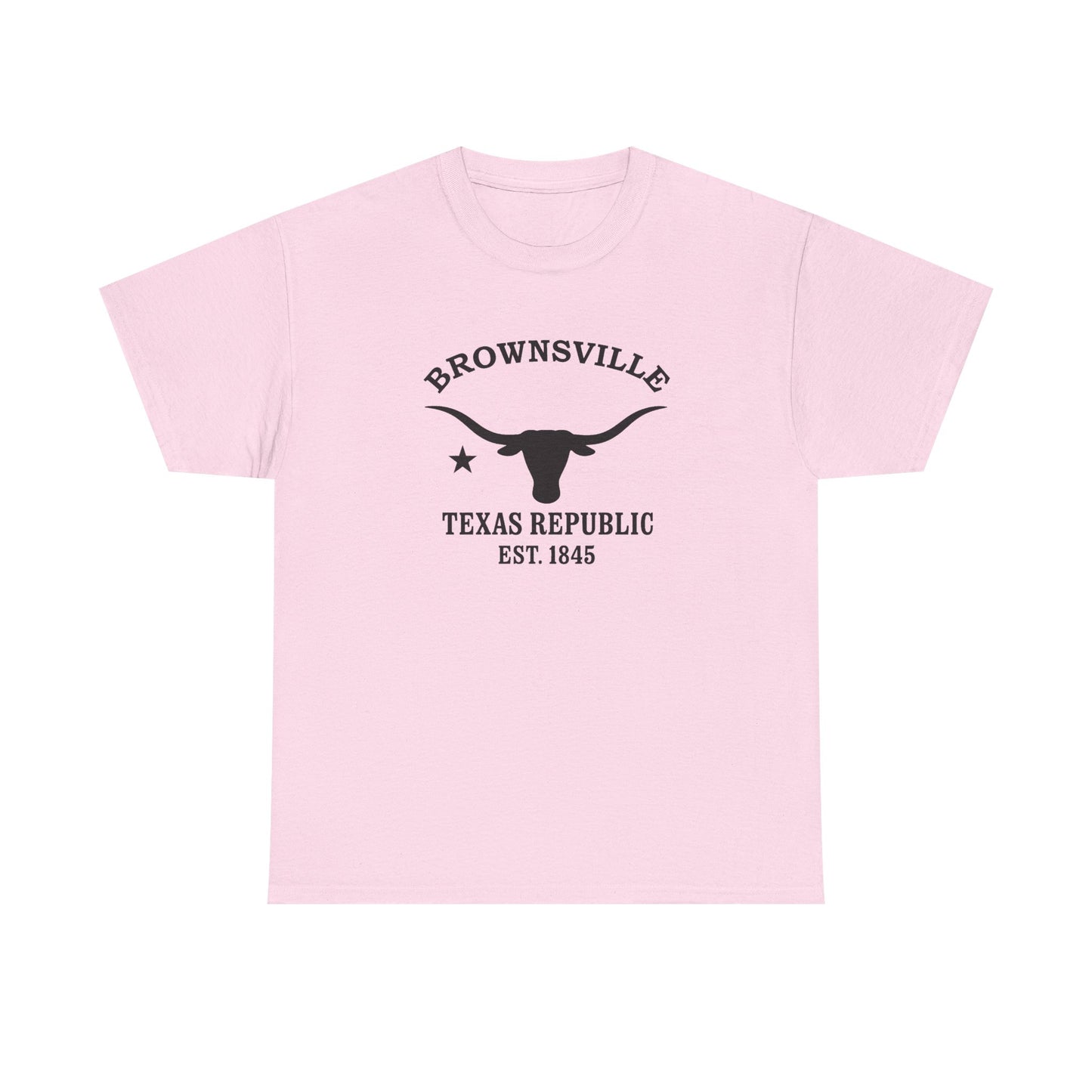 Brownsville Texas Vintage Retro Unisex Heavy Cotton Tee - Black Logo