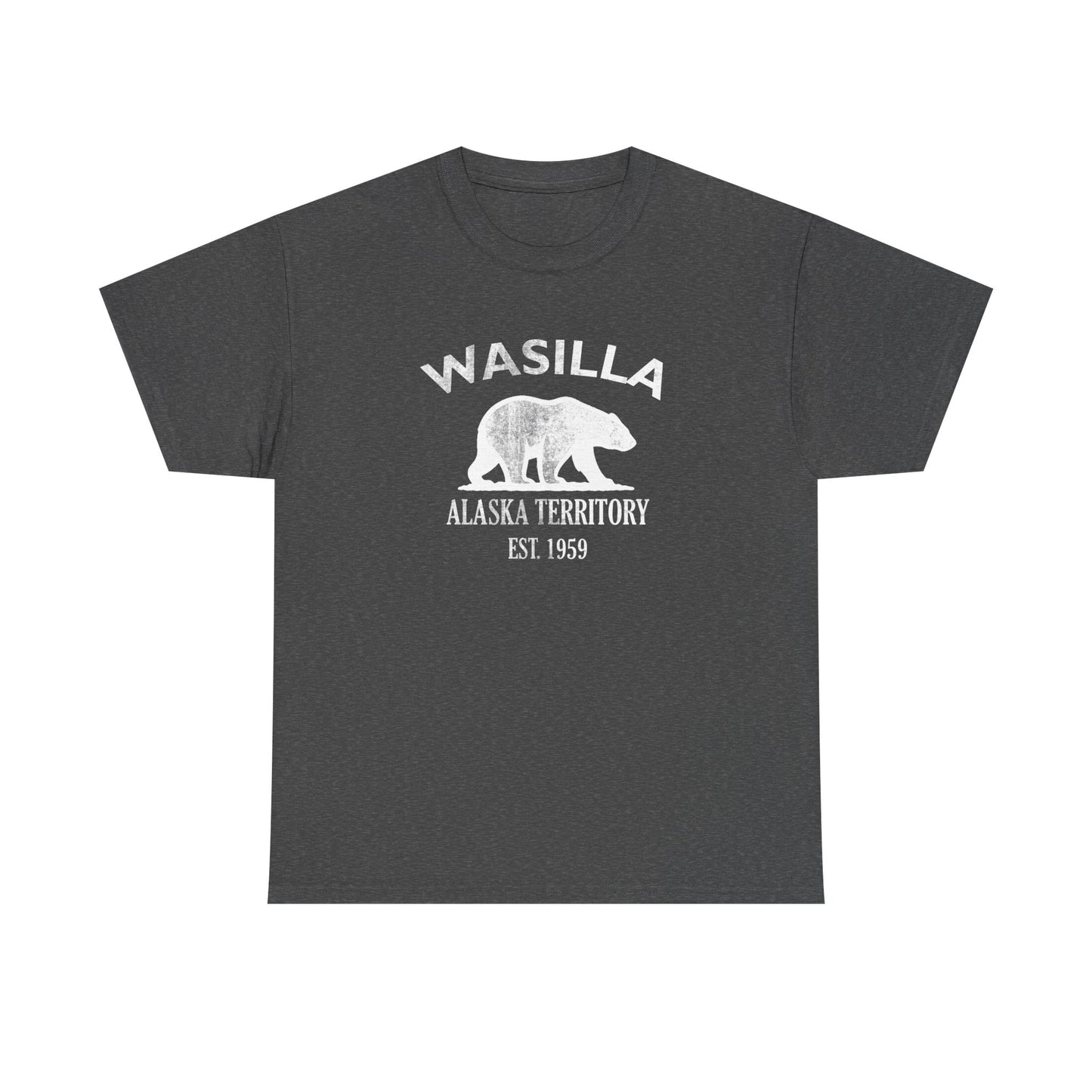 Wasilla Alaska Vintage Retro Unisex Heavy Cotton Tee - White Logo