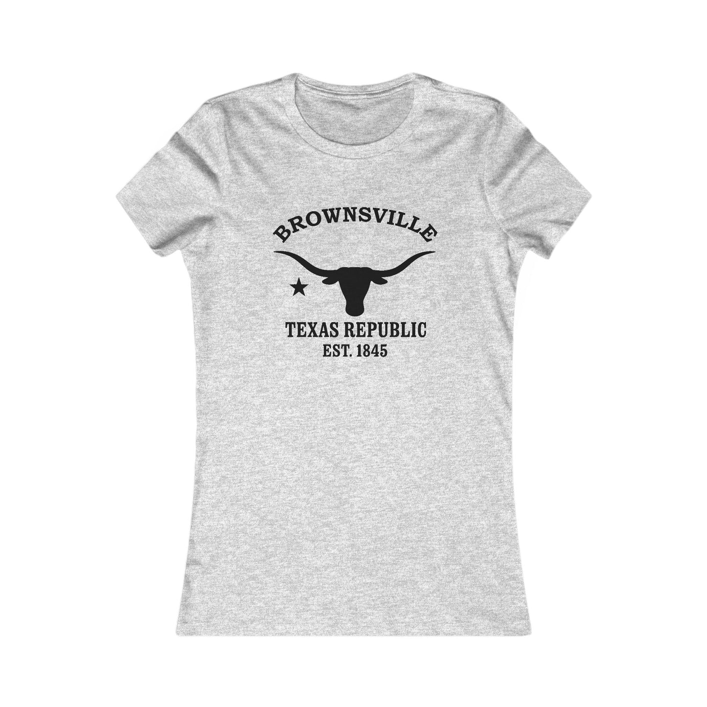 Brownsville Texas Ringspun Cotten Fitted Vintage Retro Womens Tee - Black Logo