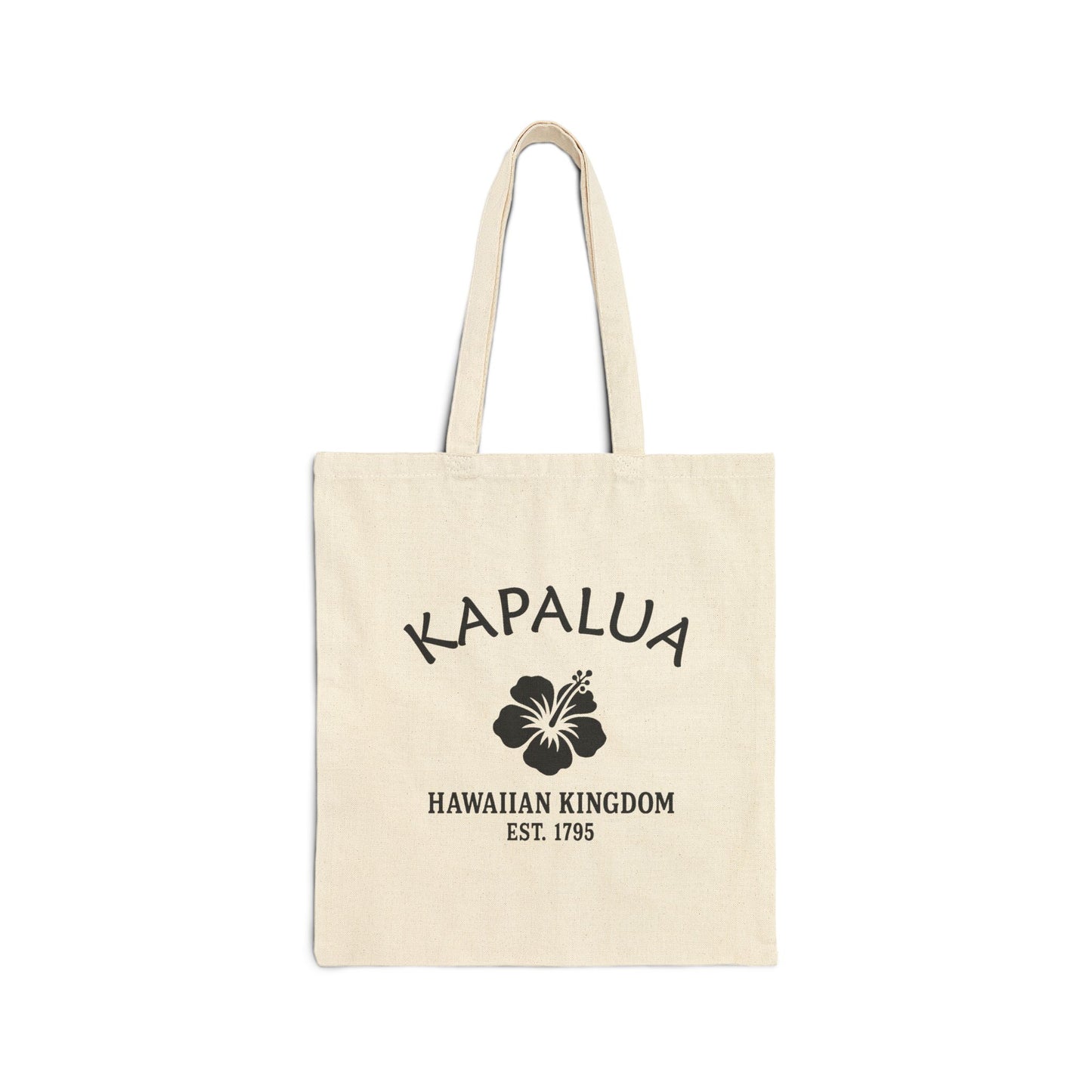 Kapalua Hawaii Vintage Retro Cotton Canvas Tote Bag - Black Logo