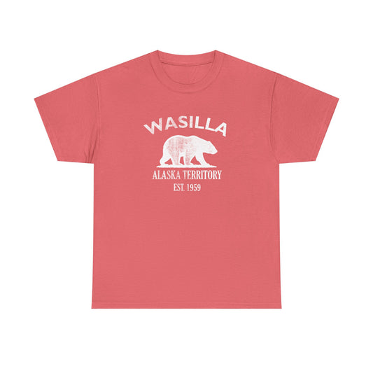 Wasilla Alaska Vintage Retro Unisex Heavy Cotton Tee - White Logo