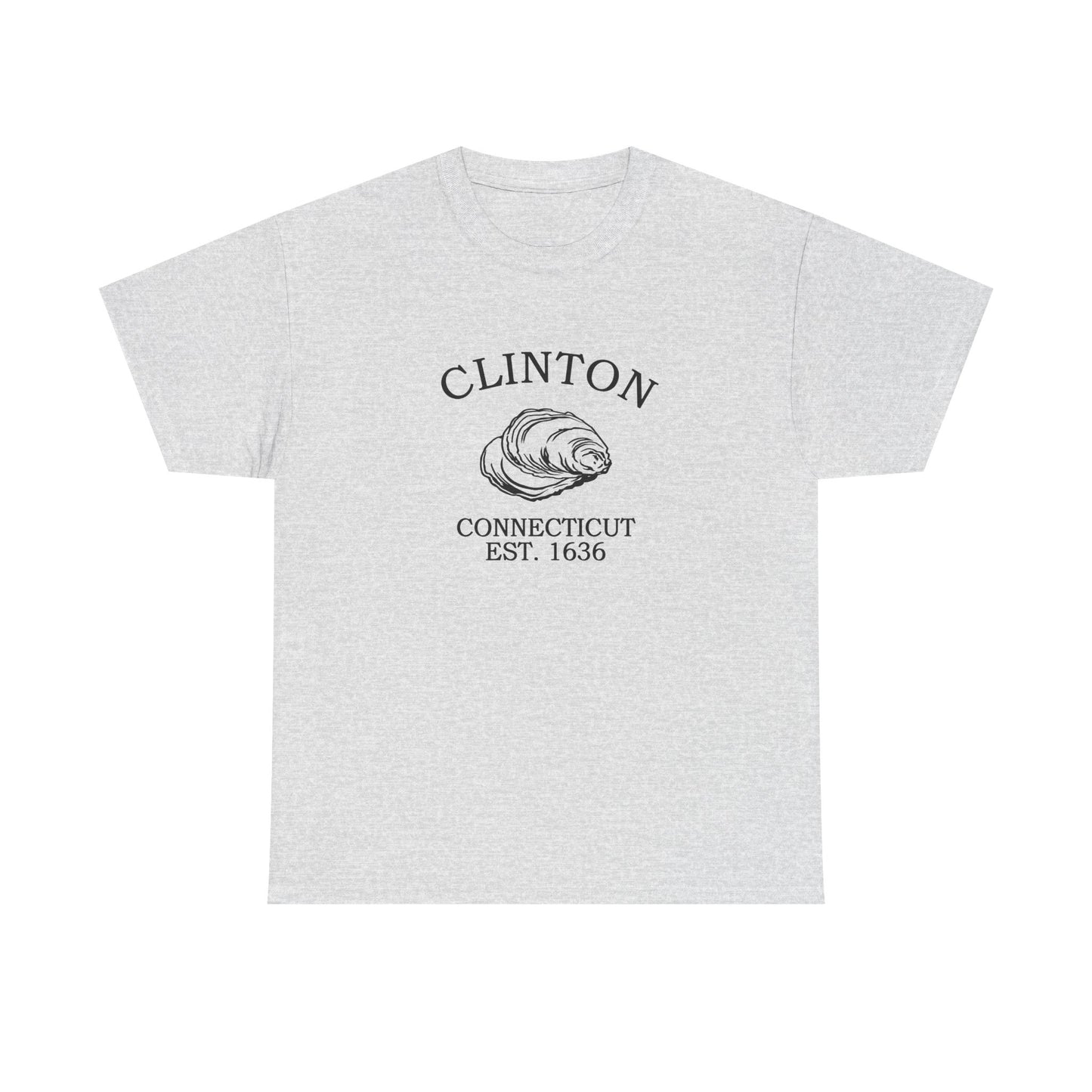 Clinton Connecticut Vintage Retro Unisex Heavy Cotton Tee - Black Logo