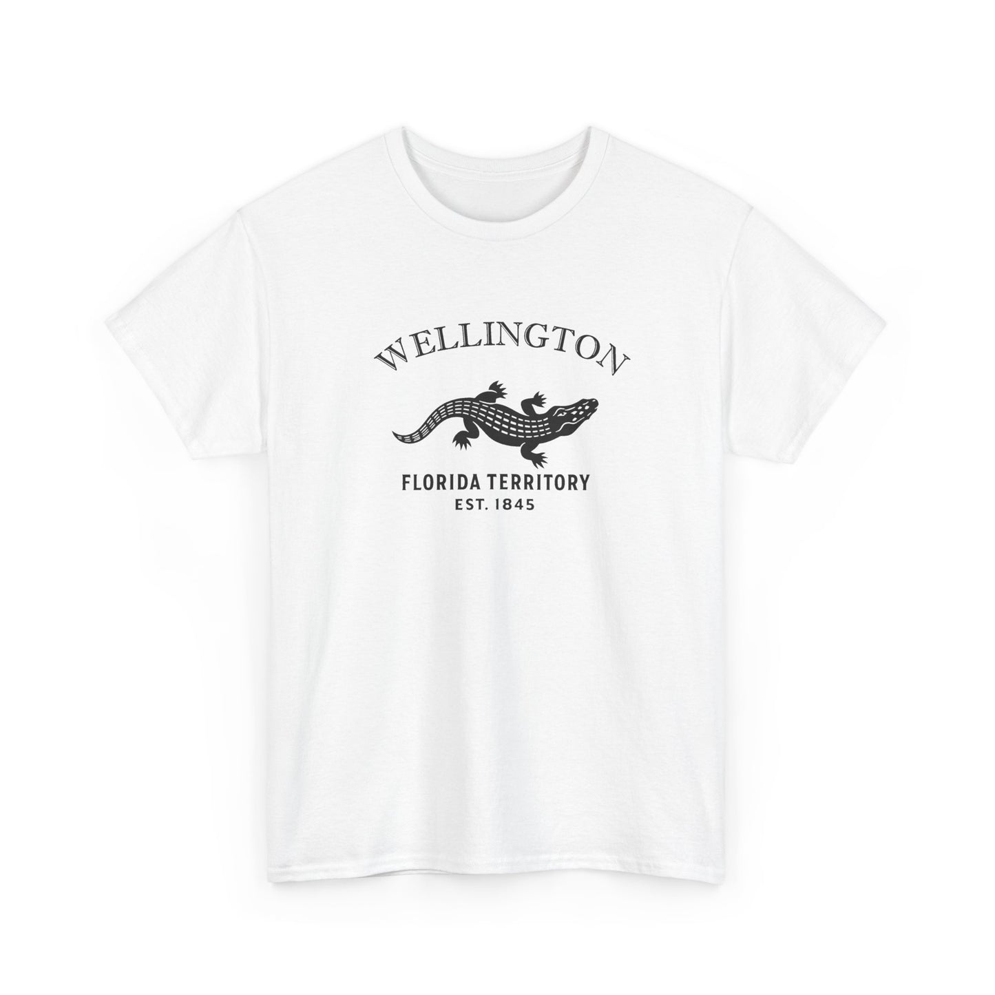 Wellington Florida Vintage Retro Unisex Heavy Cotton Tee - Black Logo