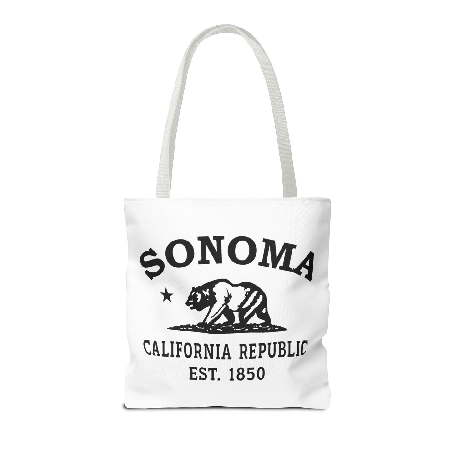 Sonoma California Vintage Retro Light Canvas Tote - Black Logo