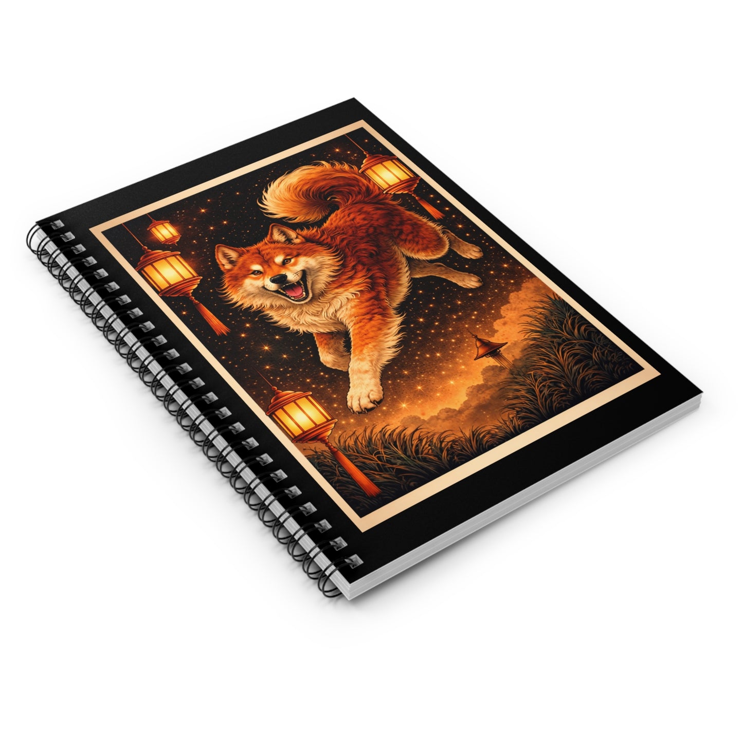 Zodiac Year of the Dog (2018+) Vintage Retro Art Series Spiral Ruled Journal