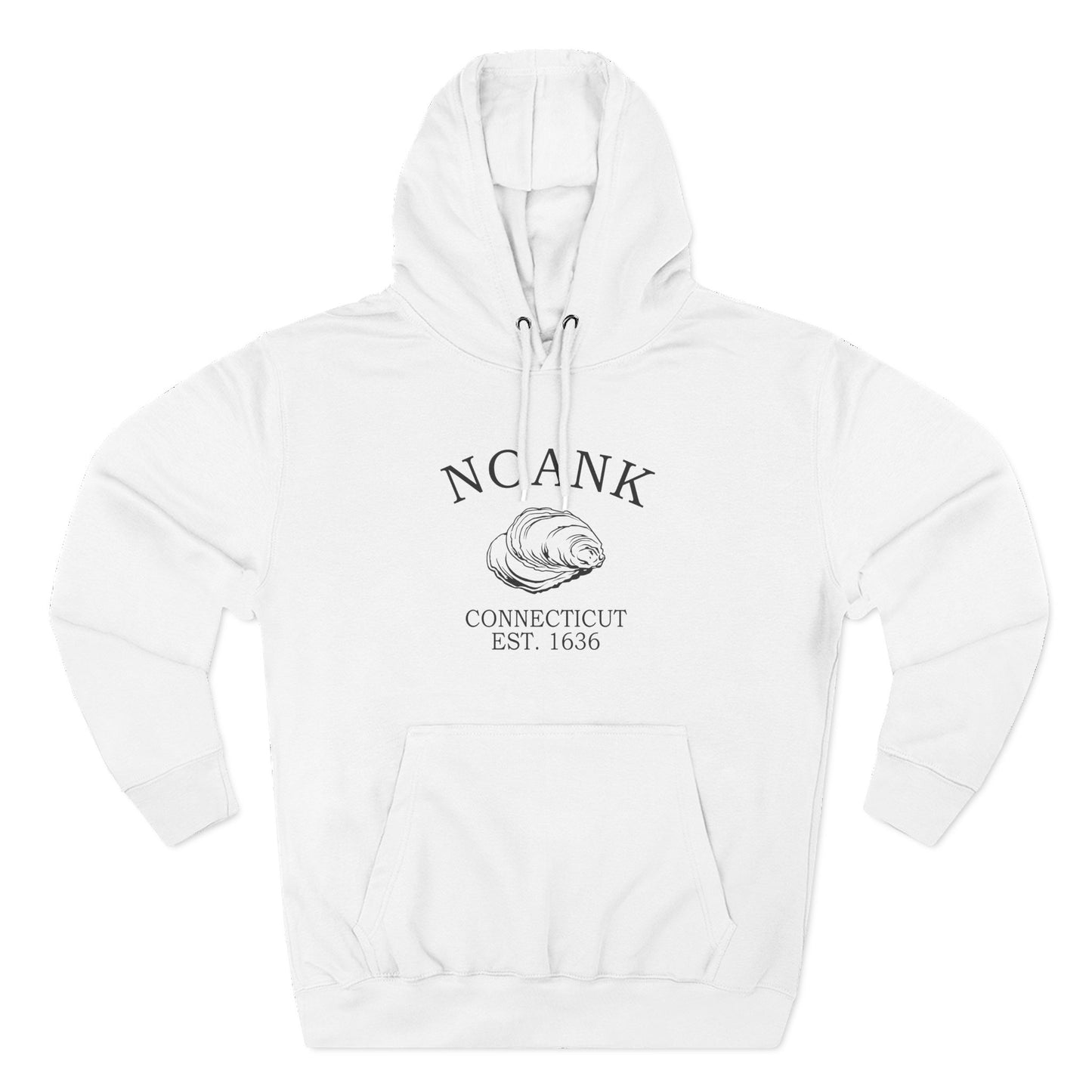 Noank Connecticut Vintage Retro Unisex Heavy Cotton Hoodie - Black Logo
