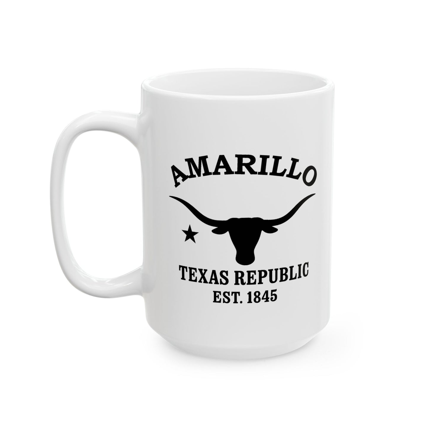Amarillo Texas Vintage Retro Ceramic Mug - Black Logo