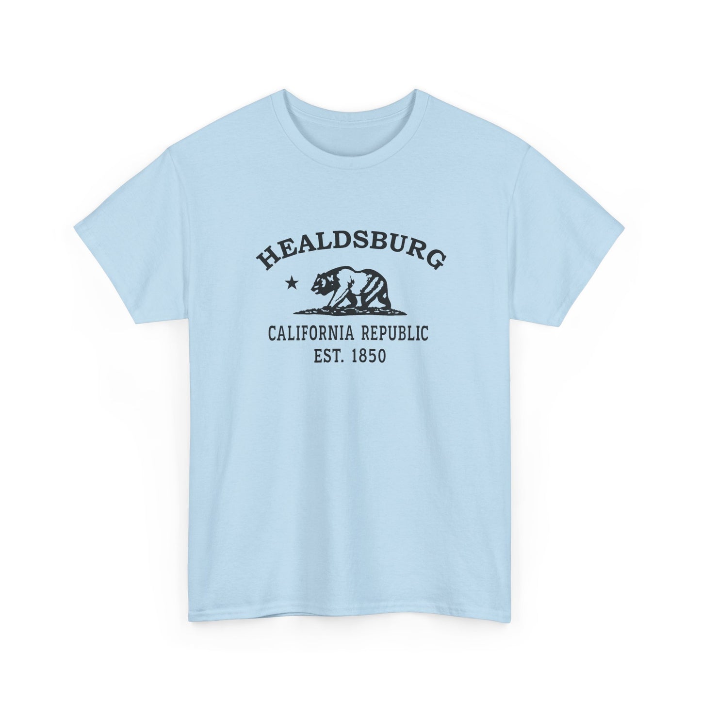 Healdsburg California Vintage Retro Unisex Heavy Cotton Tee - Black Logo