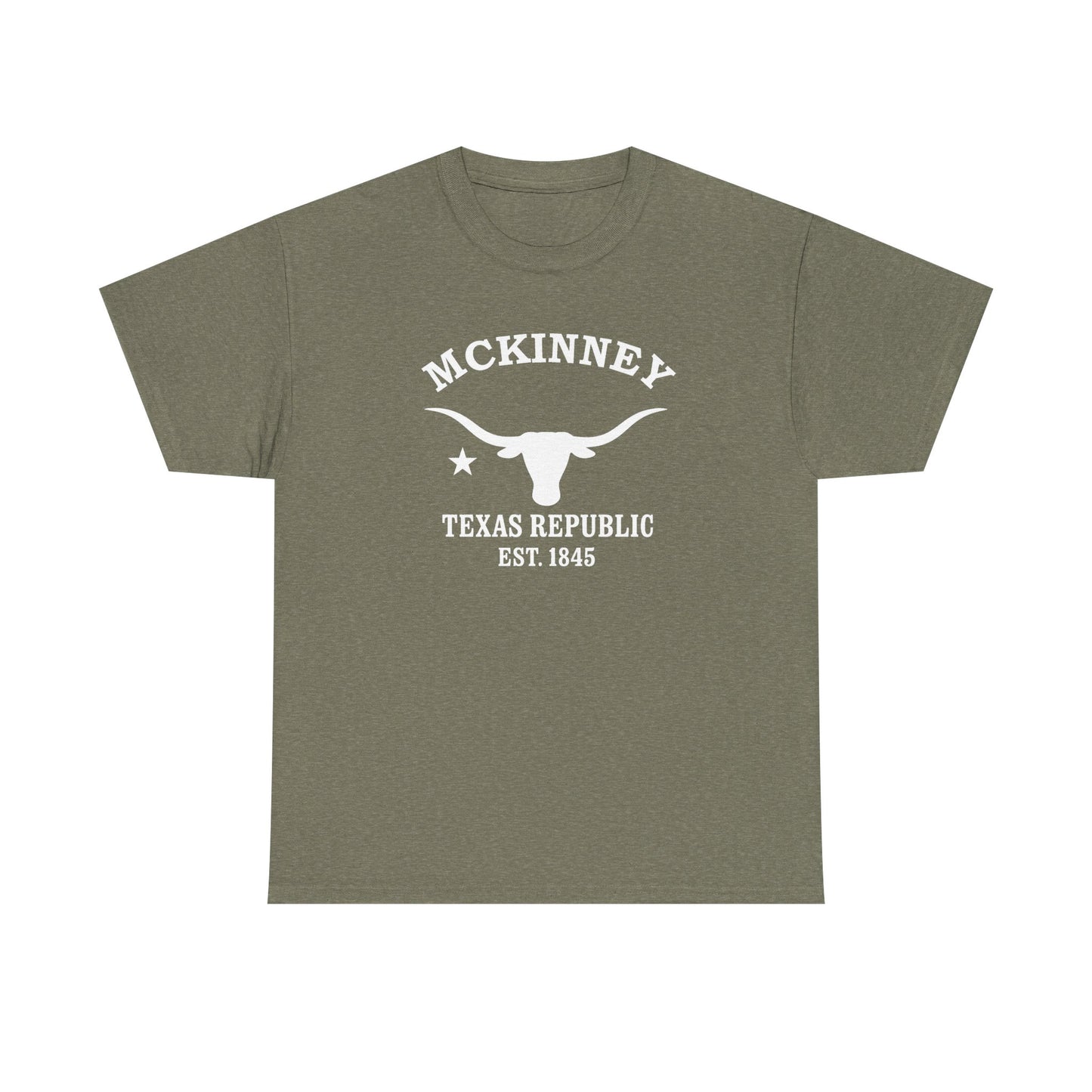 McKinney Texas Vintage Retro Unisex Heavy Cotton Tee - White Logo