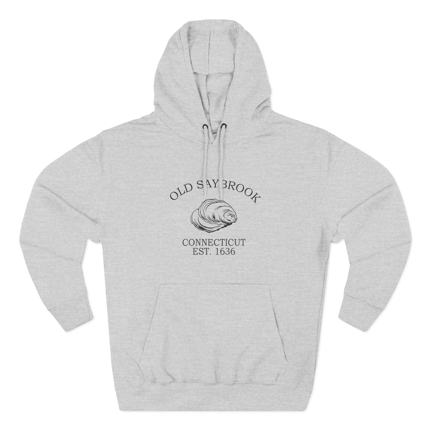 Old Saybrook Connecticut Vintage Retro Unisex Heavy Cotton Hoodie - Black Logo