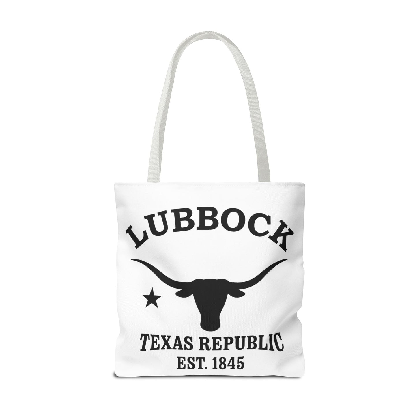 Lubbock Texas Vintage Retro Light Canvas Tote - Black Logo
